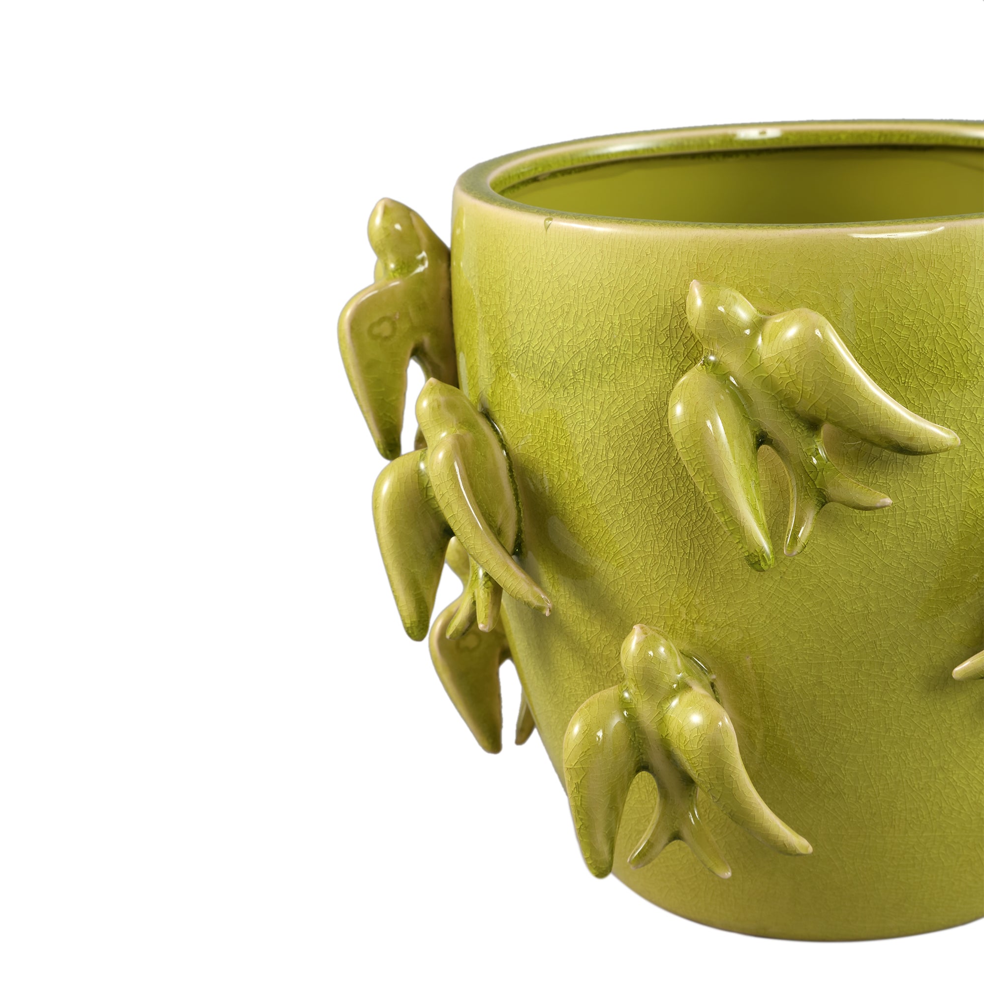 Bloempot Emmelyn - Ø30xH22 cm - Keramiek - Groen PTMD