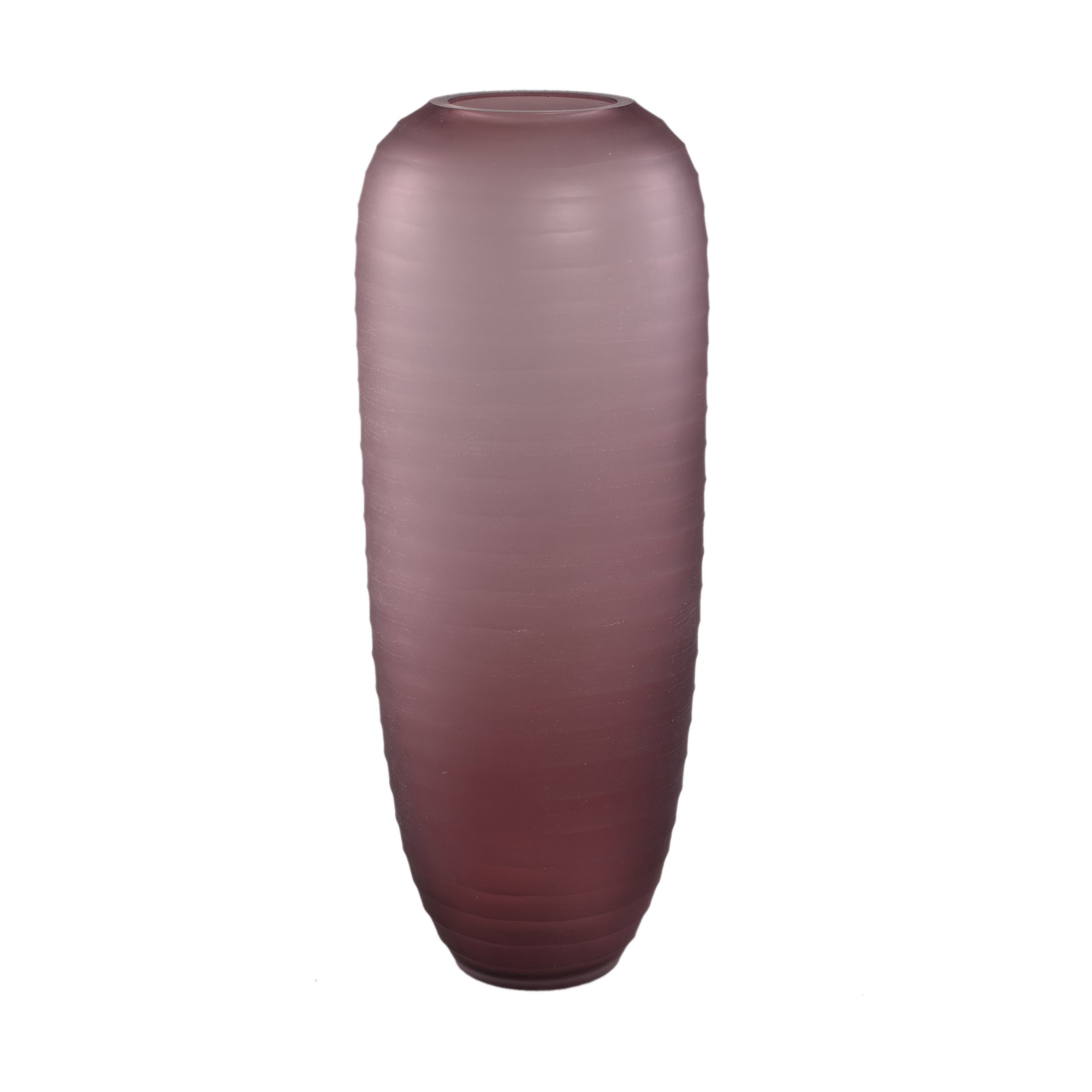 Nadah Pink Round Ribbed Glass Vase High Large PTMD