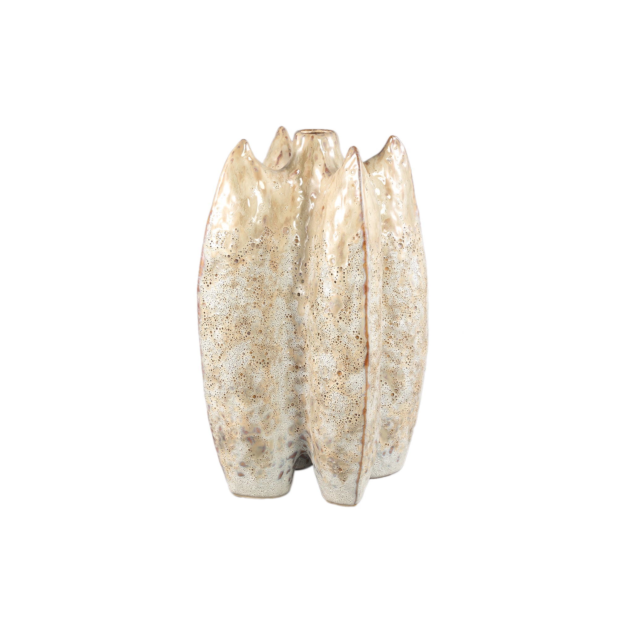 Shareece Cream Ceramic Shaped Vase Large Dia19.5 x H36cm PTMD