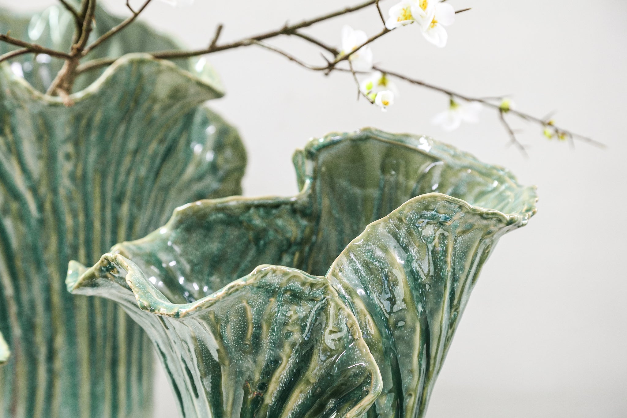 Chinese Kool Vaas Swing Groen Keramiek Large PTMD