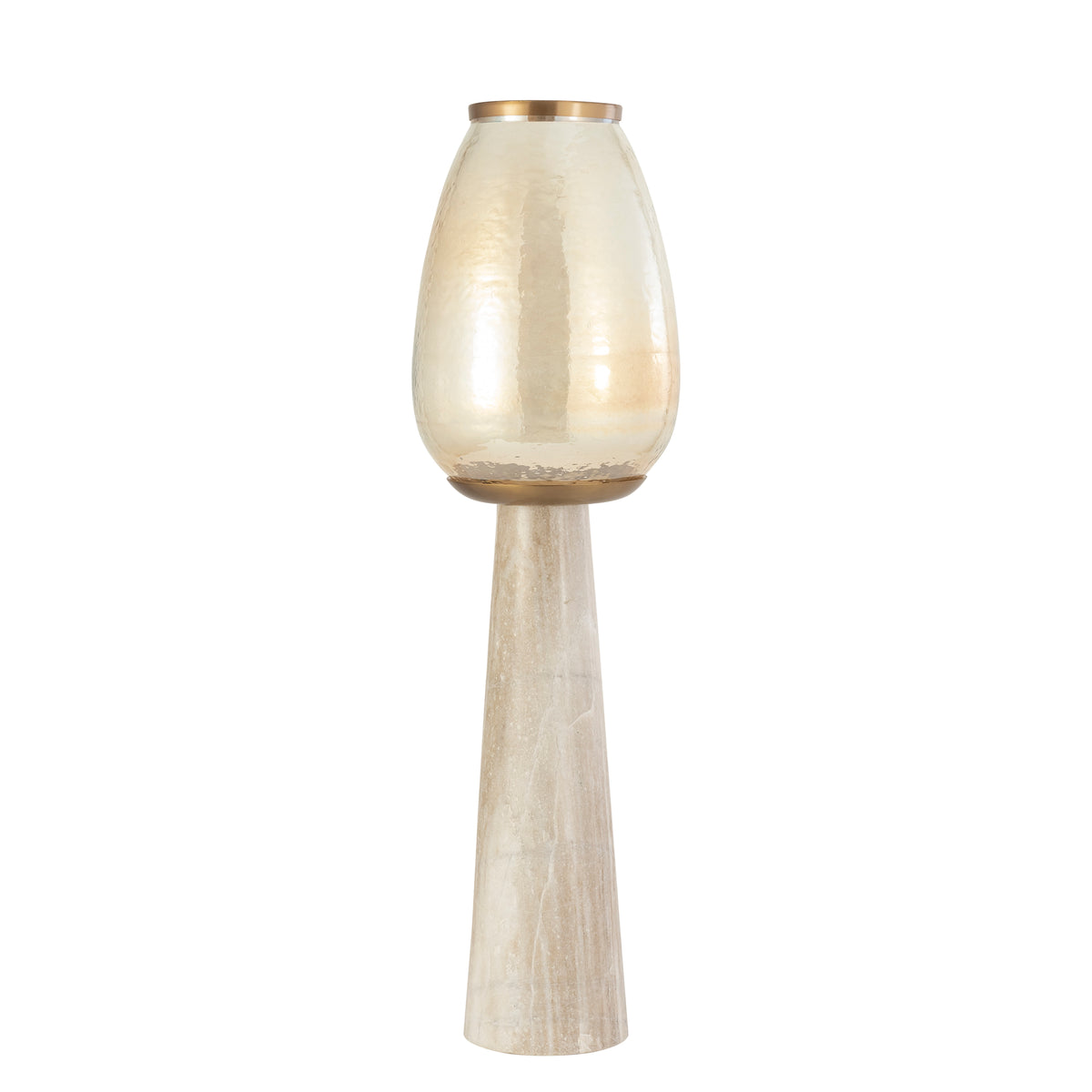 Berdand Beige Boden-Sturmlicht Luster-Glaskegel L PTMD