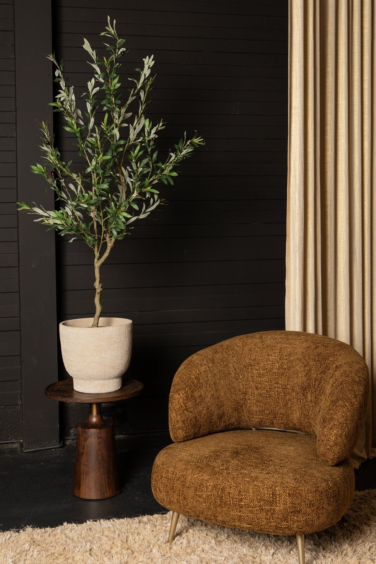 Baum Grüner Olivenbaum im Topf L 110x70x156cm PTMD