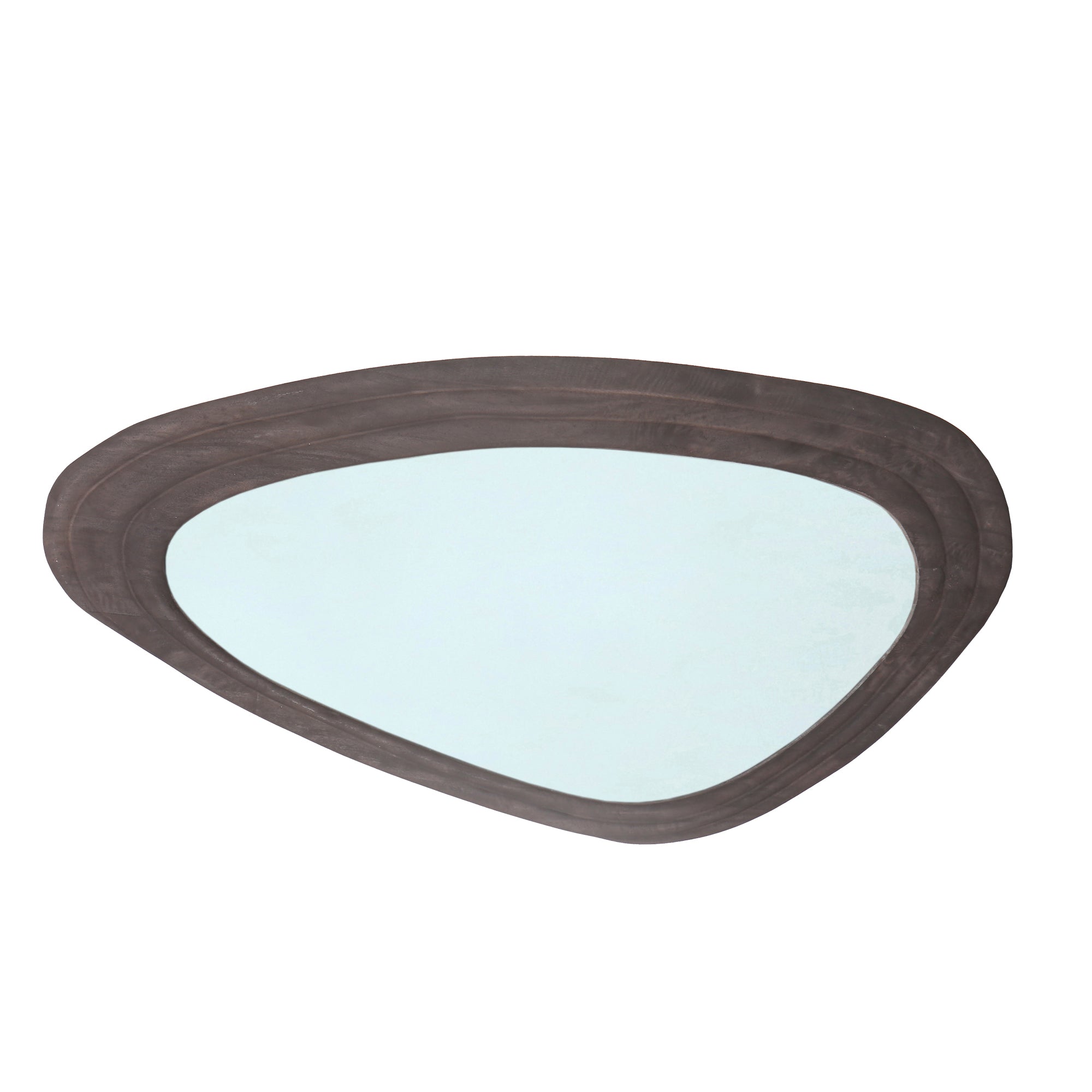 Santin Brown mango wood organic triangle Spiegel PTMD