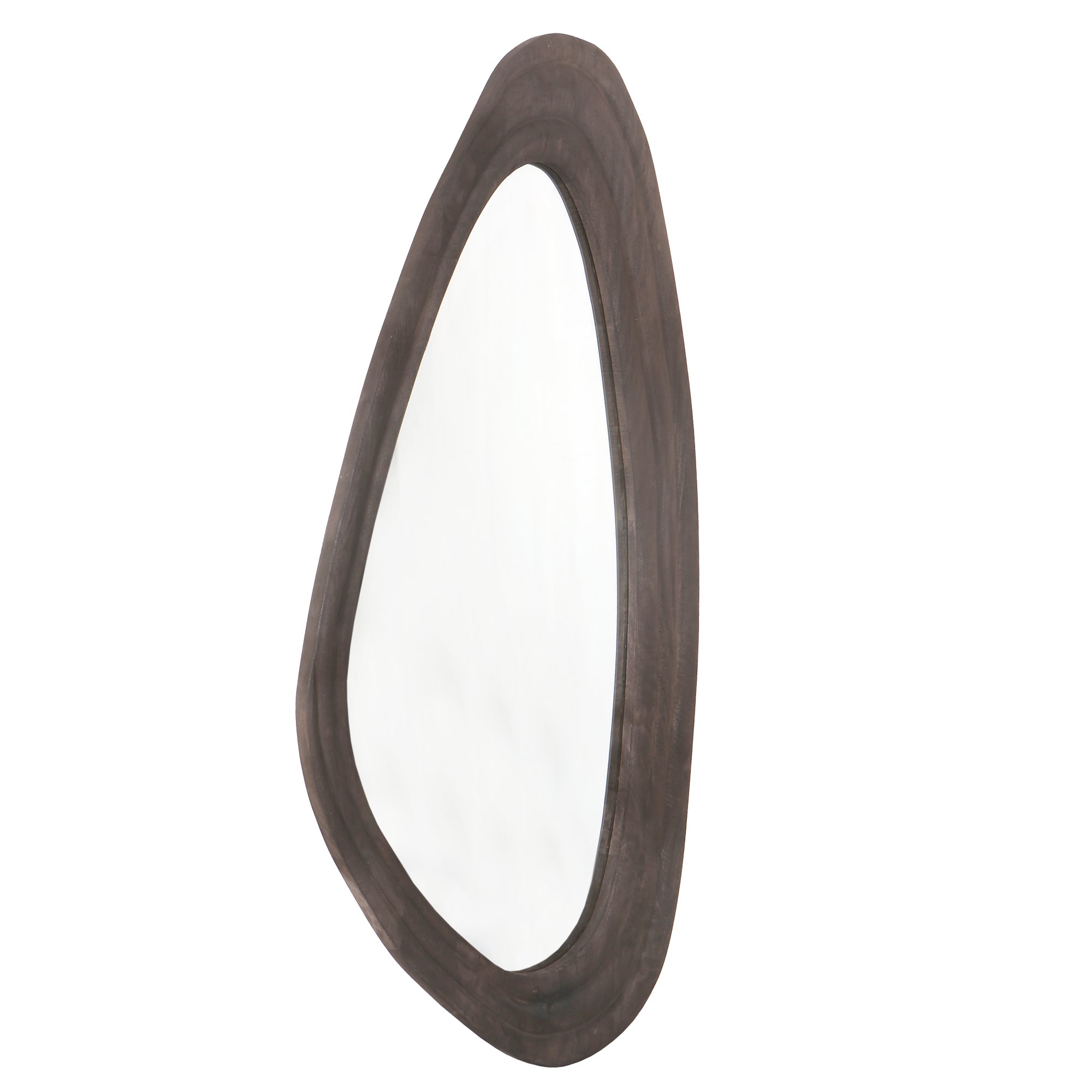 Santin Brown mango wood organic triangle Spiegel PTMD