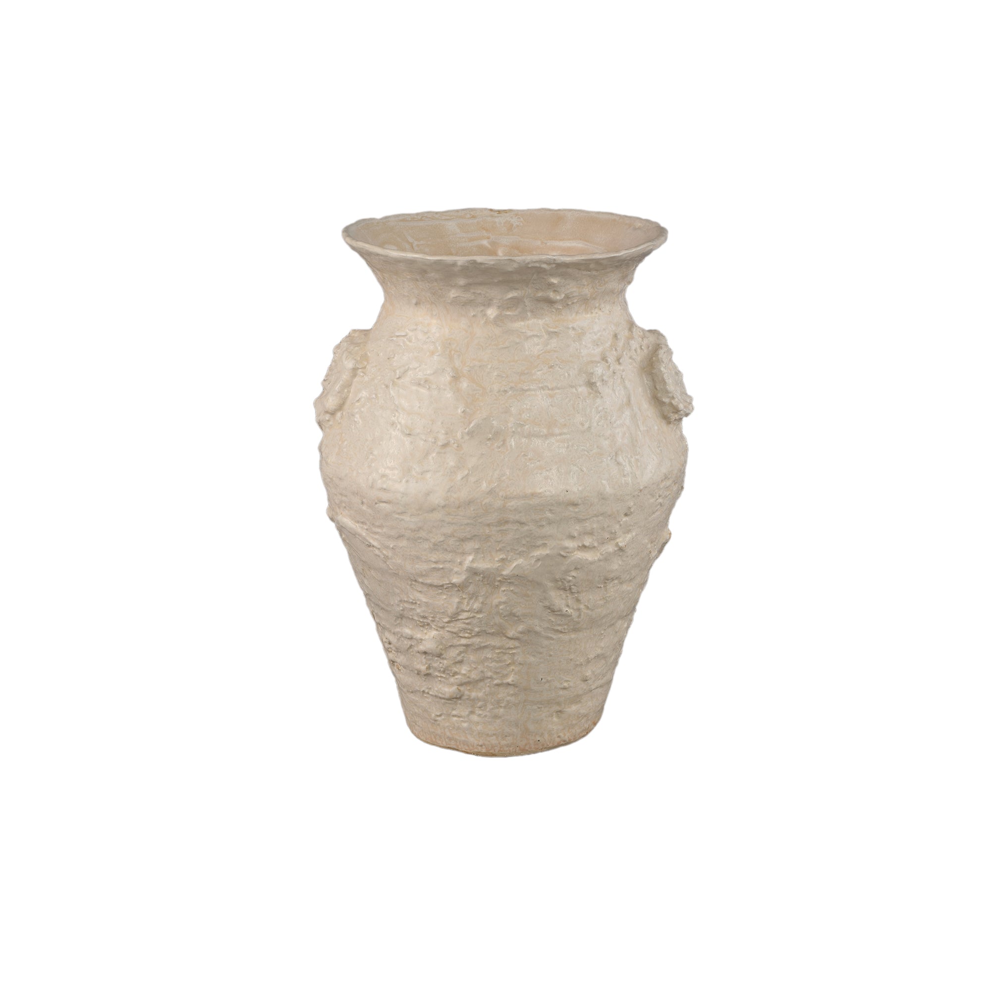 Pot Leandra Beige Ronde Keramische Ruwe Structuur Medium PTMD