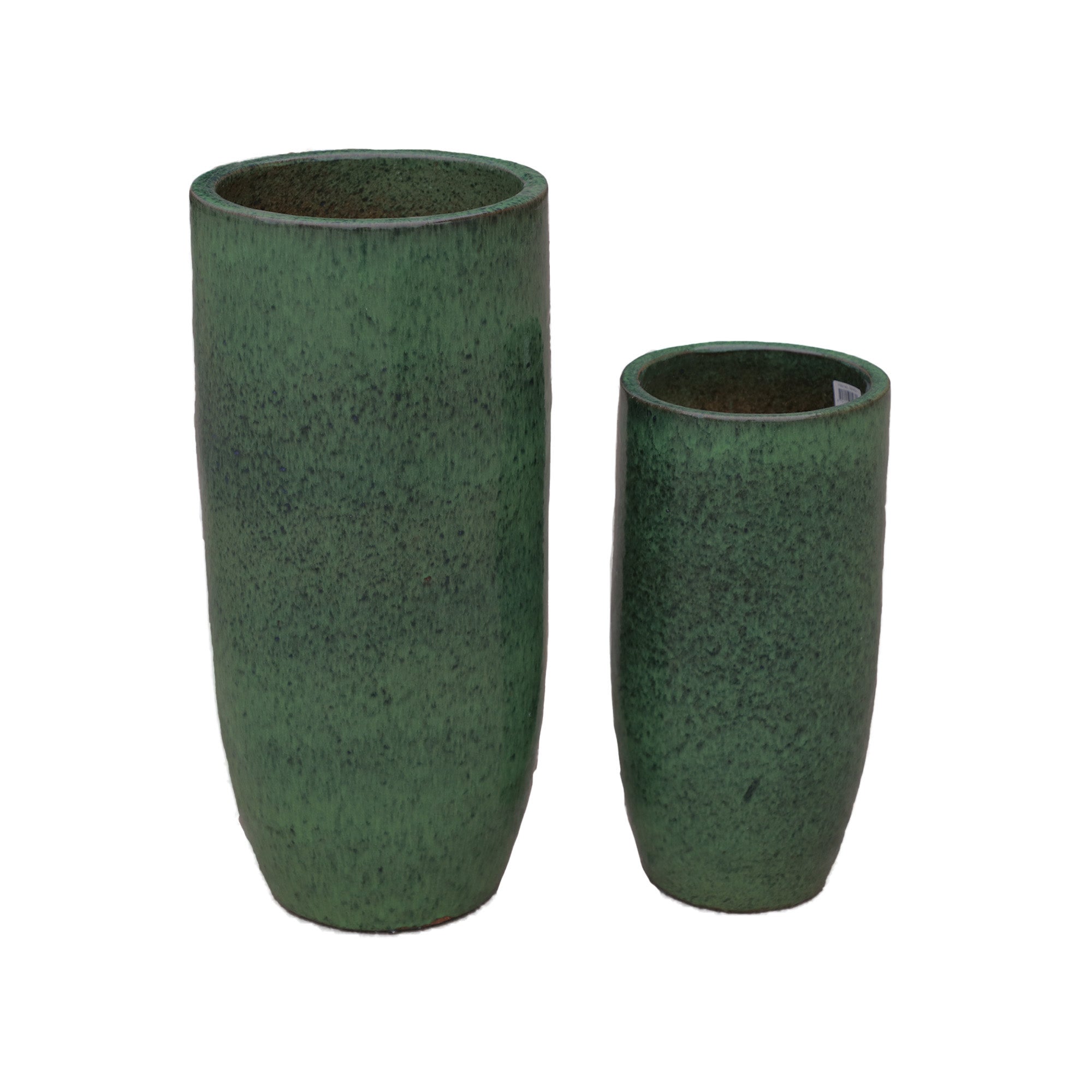 Dezzel Green Glazed Round Ceramic Pot High Set van 2 PTMD