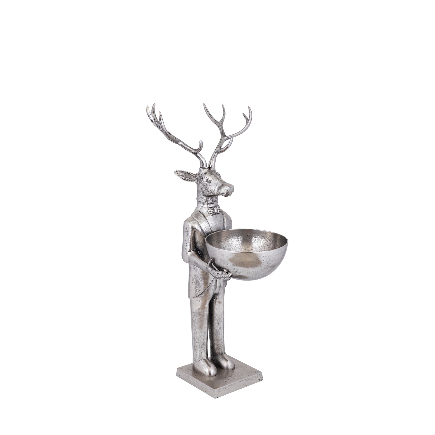 Rendier Beeld met Schaal Gun Metal 109cm Small PTMD