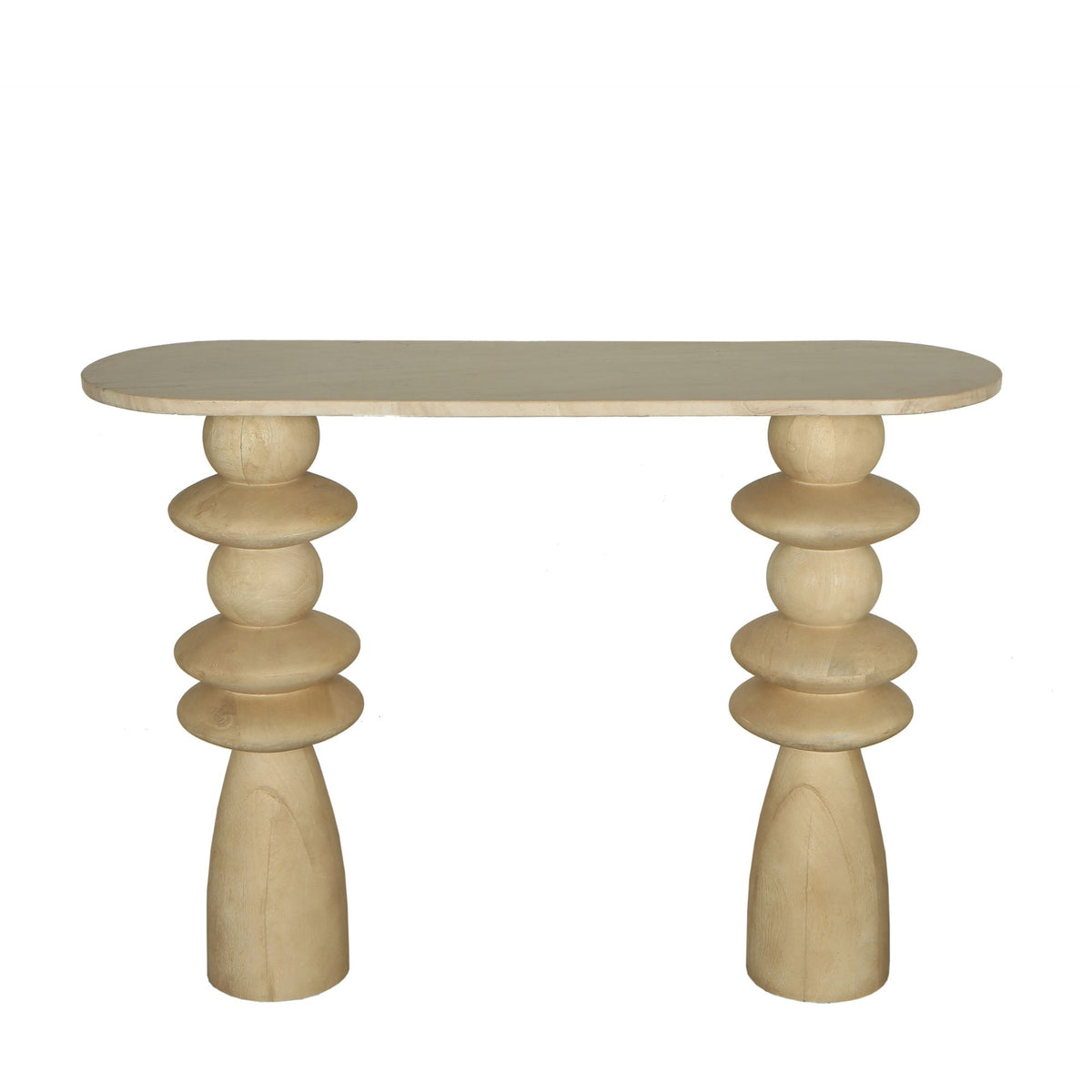 Sidetable Callain Natural Mango Wood Marble Ovaal PTMD