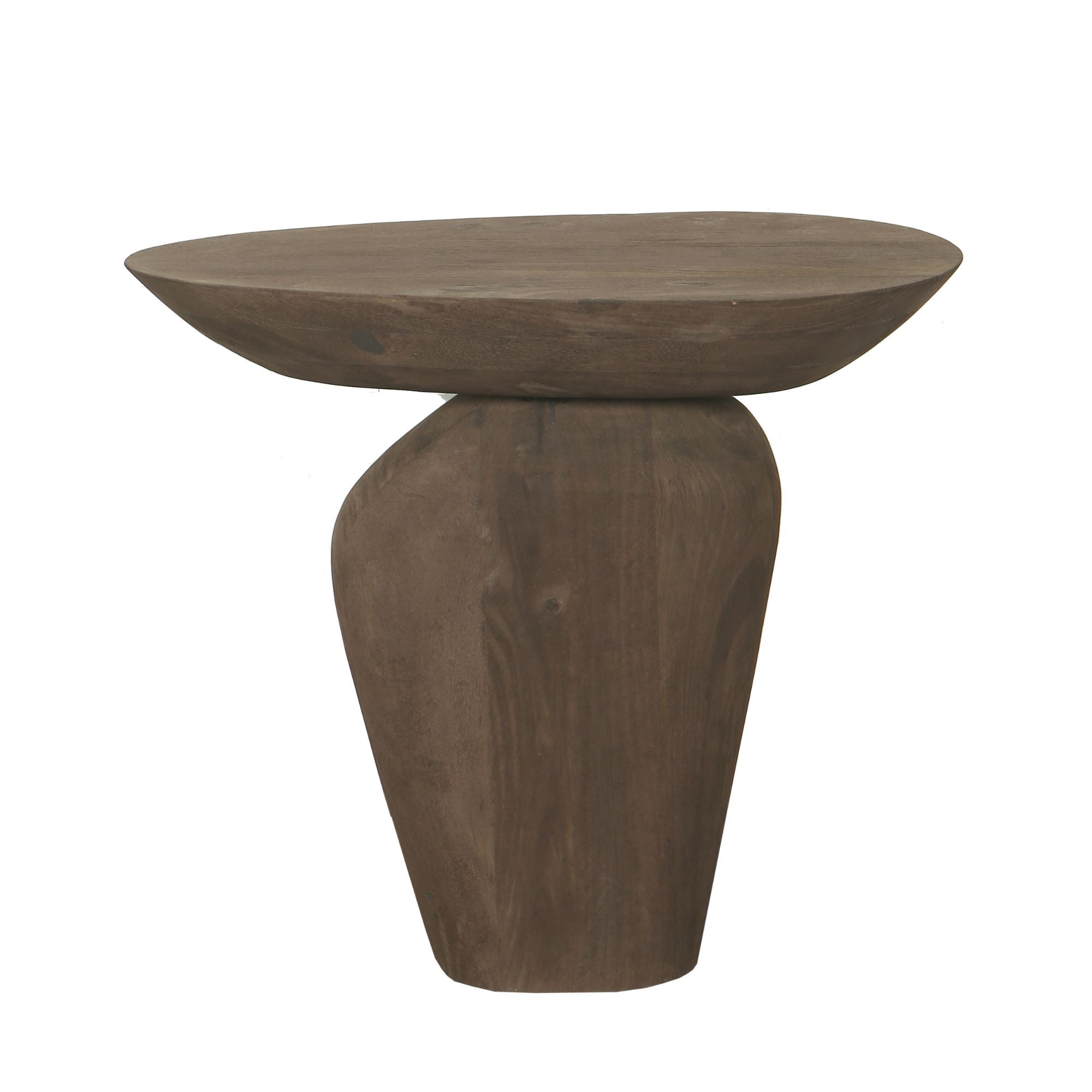 Harshad Brown Mango Wood Side Table Organic PTMD