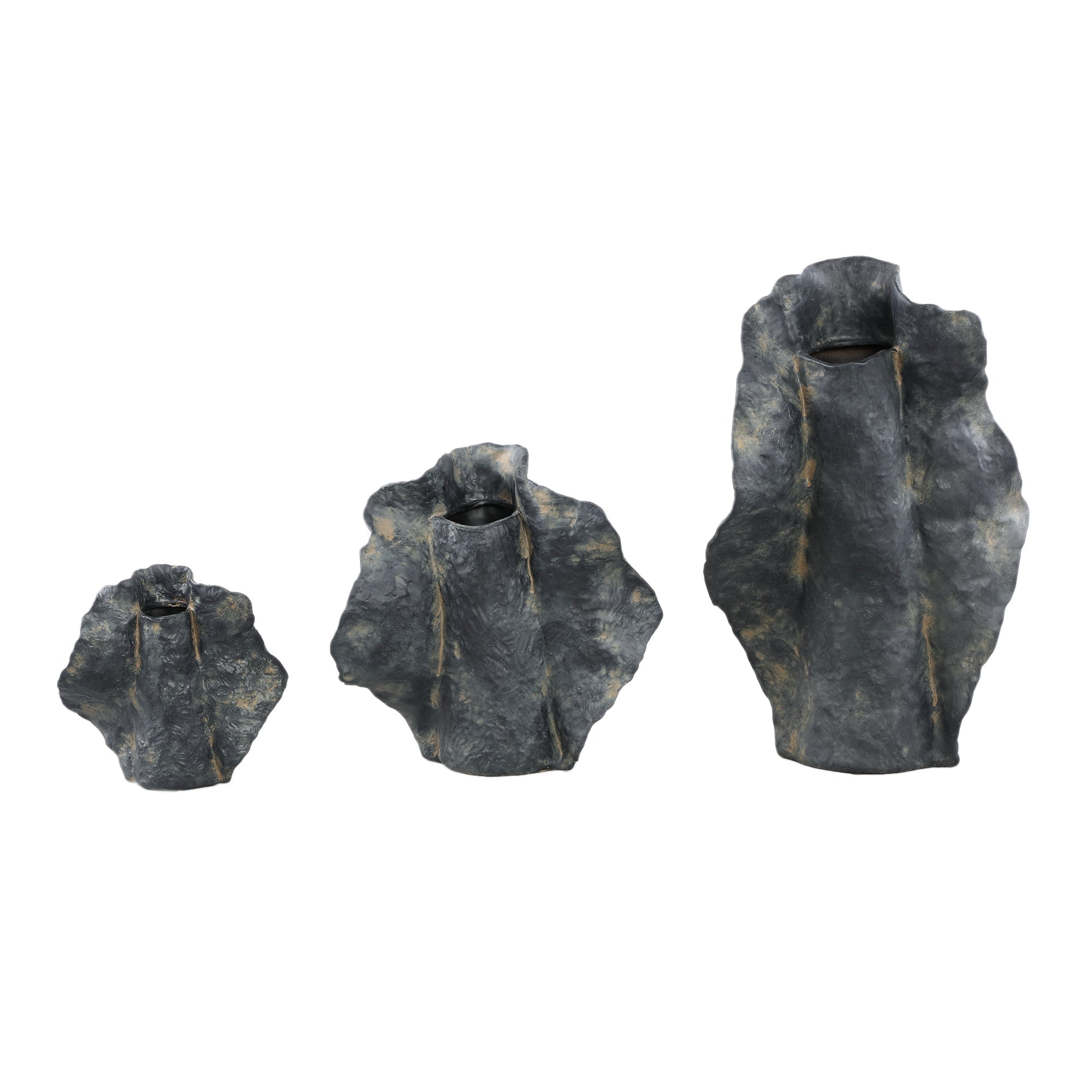 Aleigha Black Ceramic Organic Shaped Vaas L PTMD