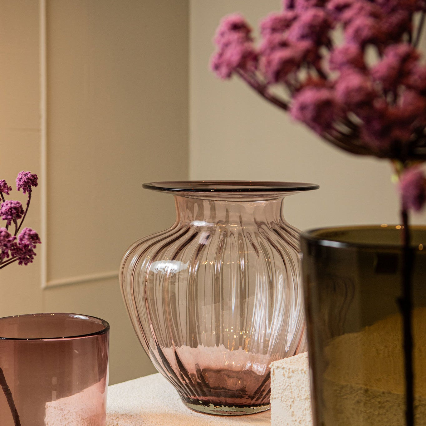 Vaas Marlisha Roze Glas Groot Rond PTMD