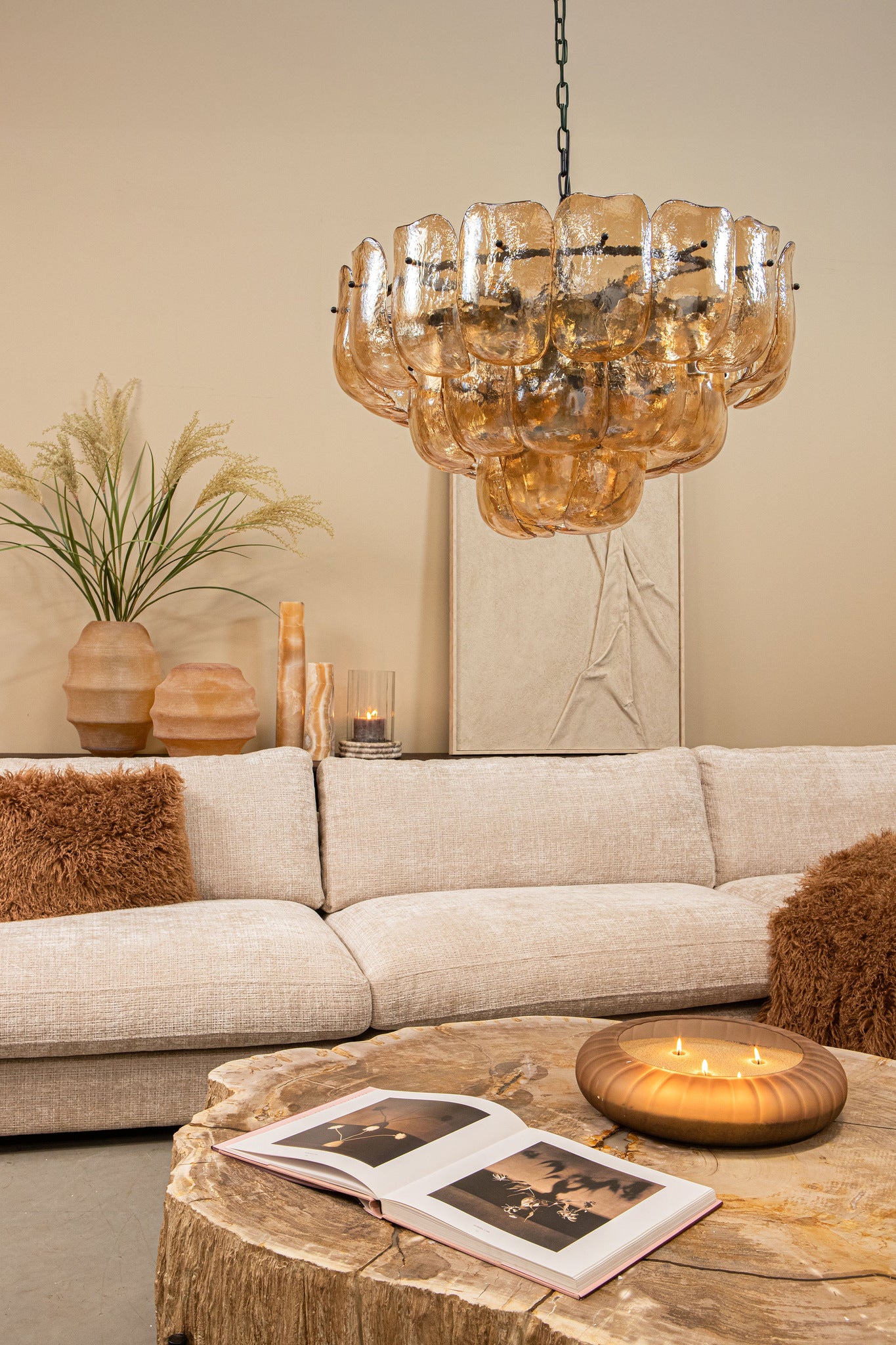 Hanglamp Vila Amber Glas Rond Large PTMD
