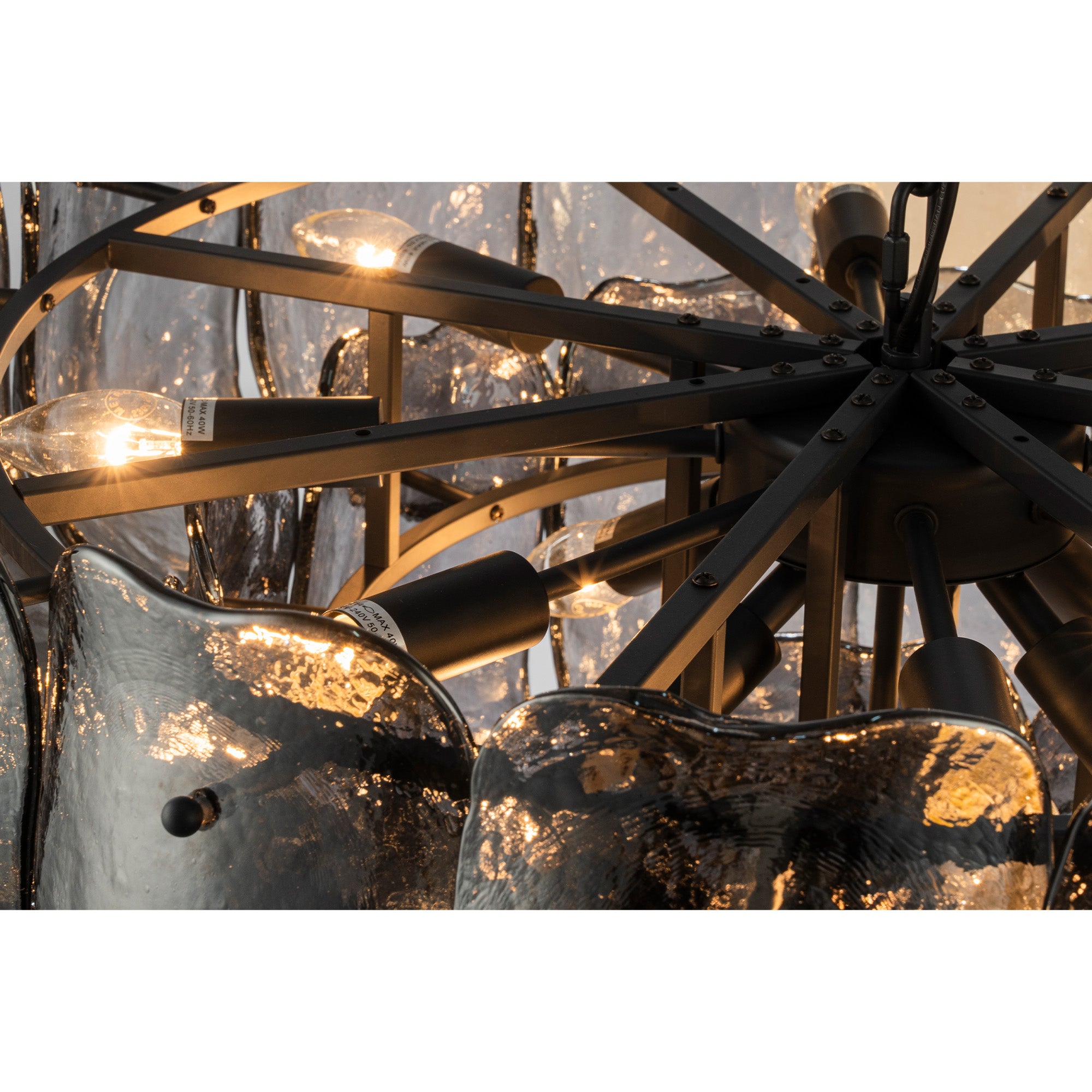 Hanglamp Vila Gunmetaal Glas Rond Large PTMD