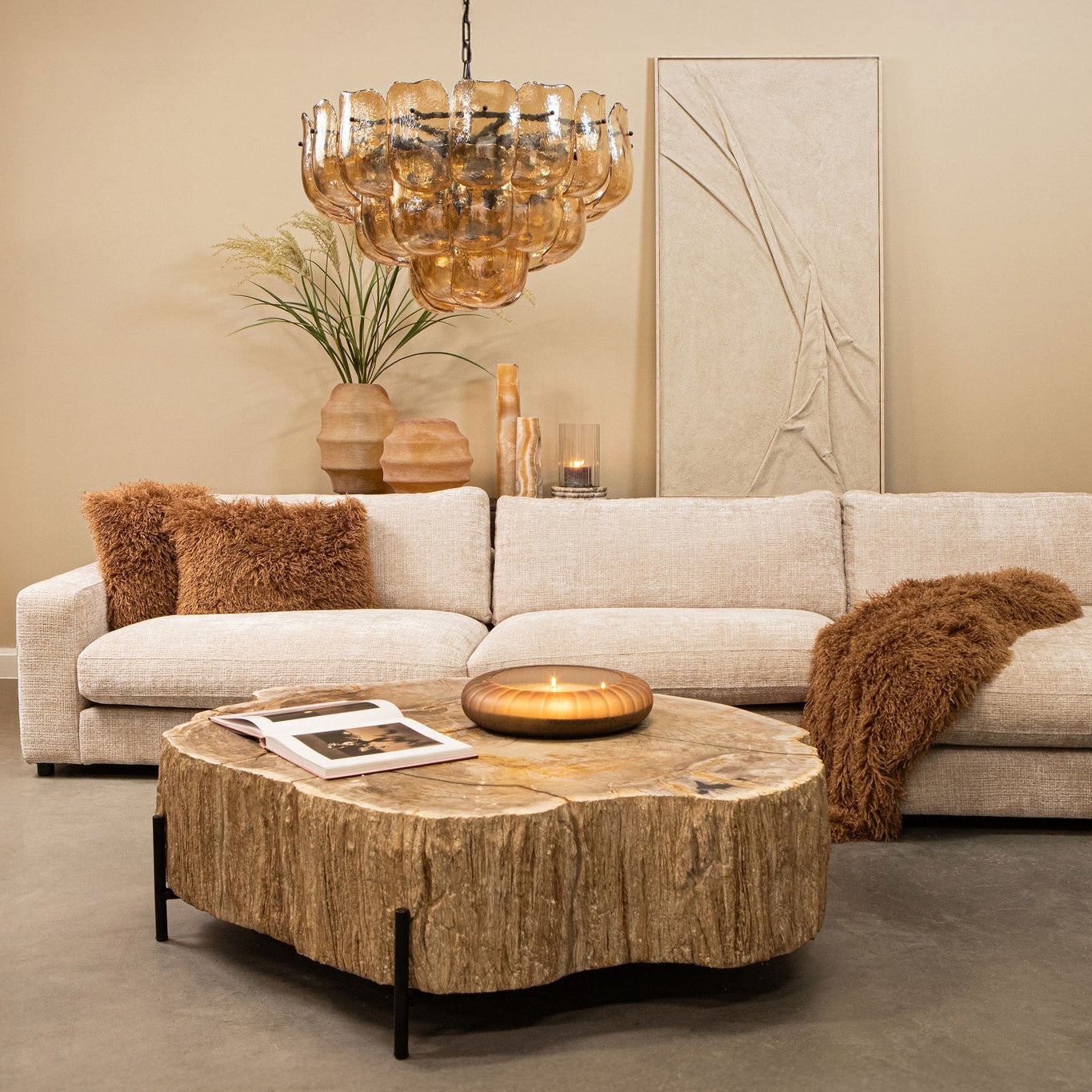 Hanglamp Vila Gunmetaal Glas Rond Large PTMD