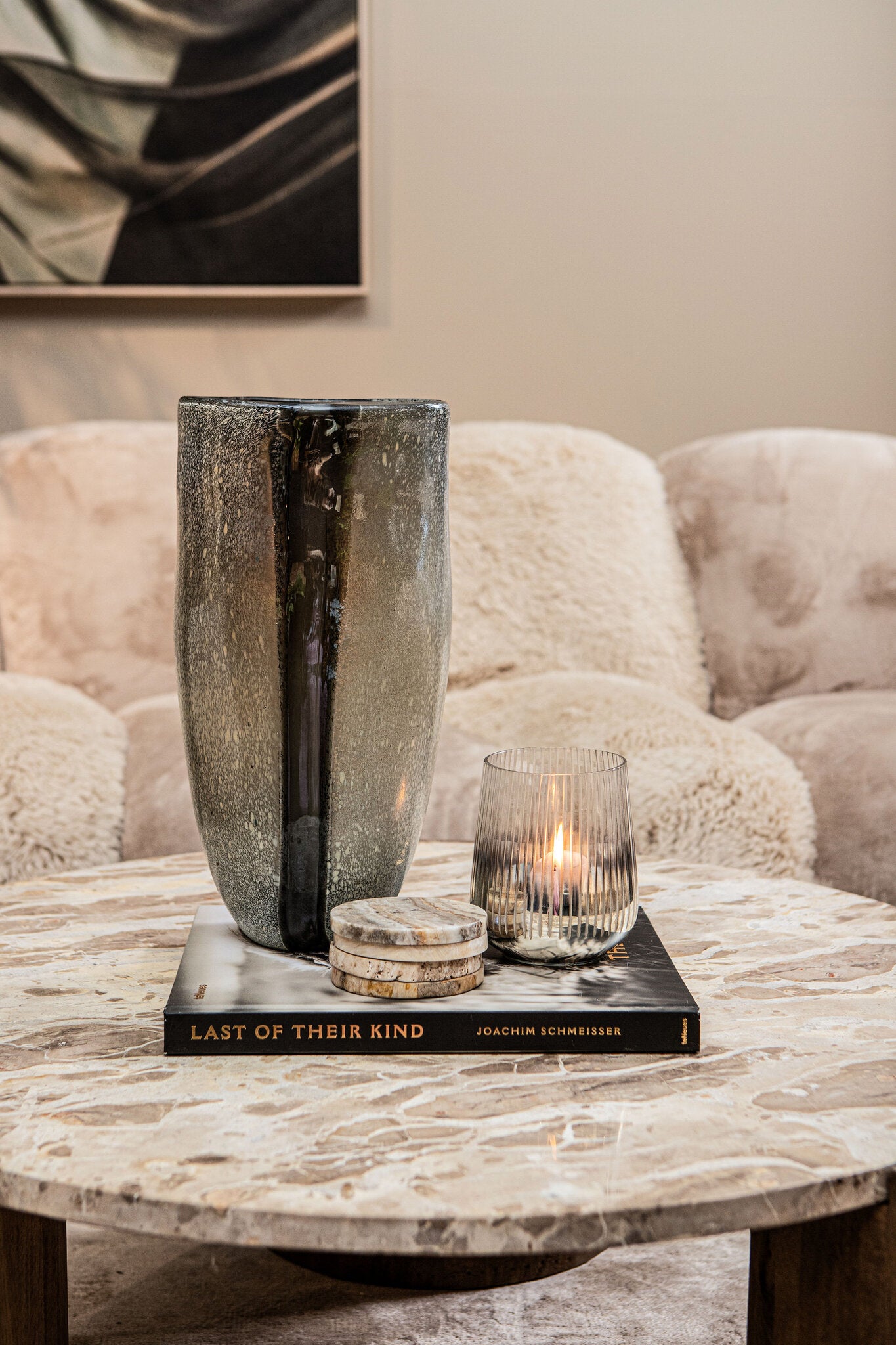 Onderzetters Jaidan Naturel Versteend Hout Set van 3 PTMD