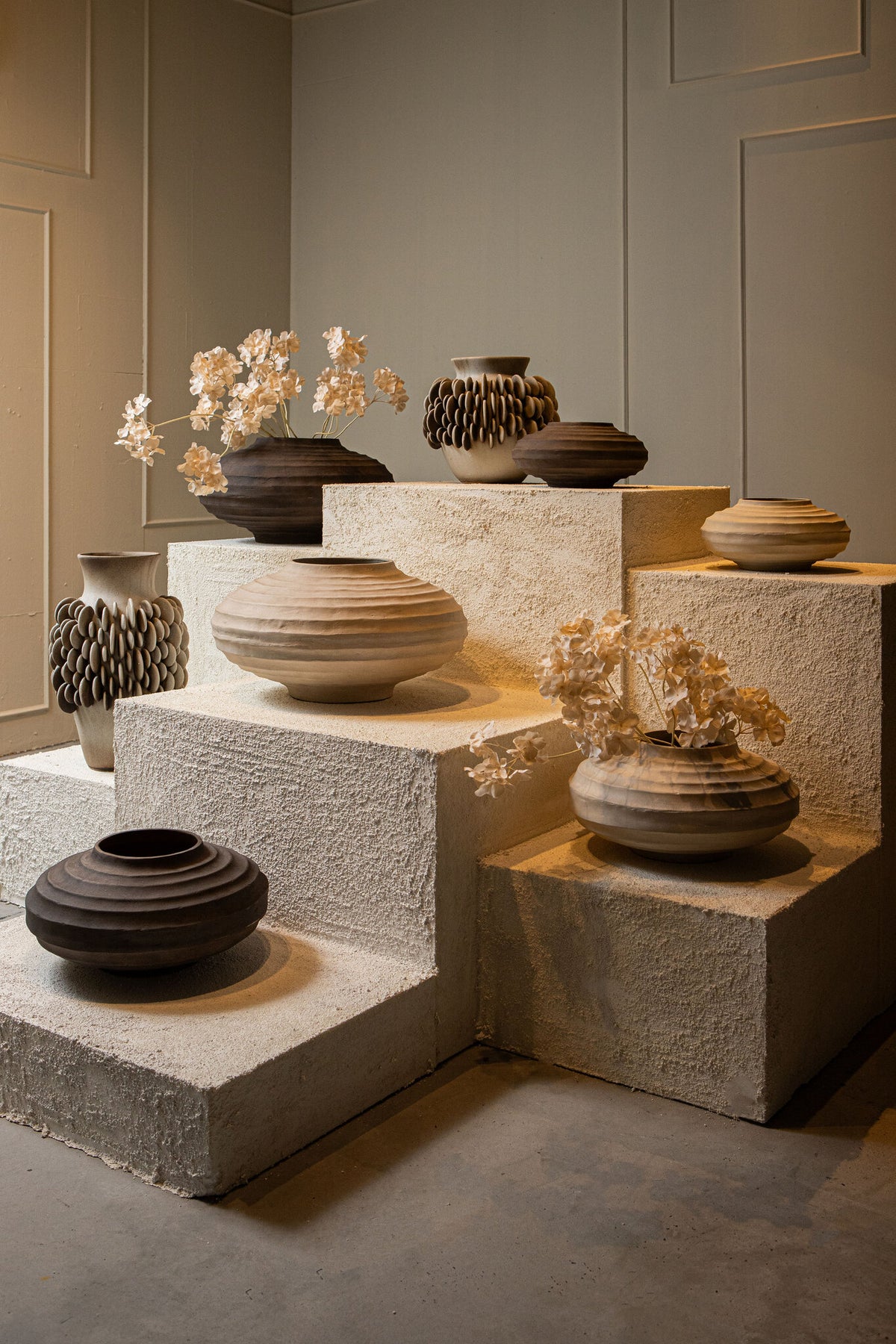 Pot Kody Beige Stone Wash casted alu ribbed pot L PTMD