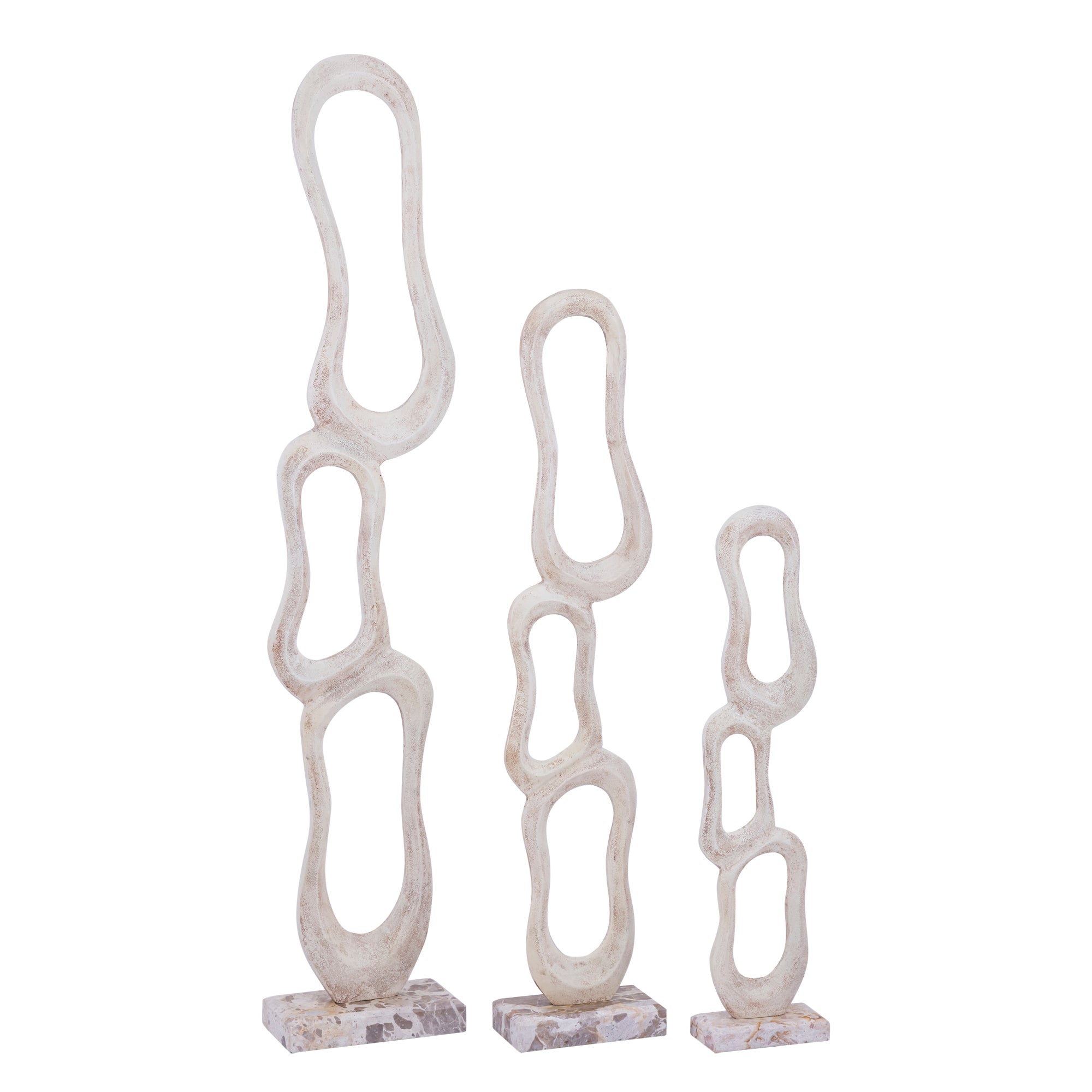 Beeld Camare Abstract Design Gegoten Aluminium Beige Large PTMD