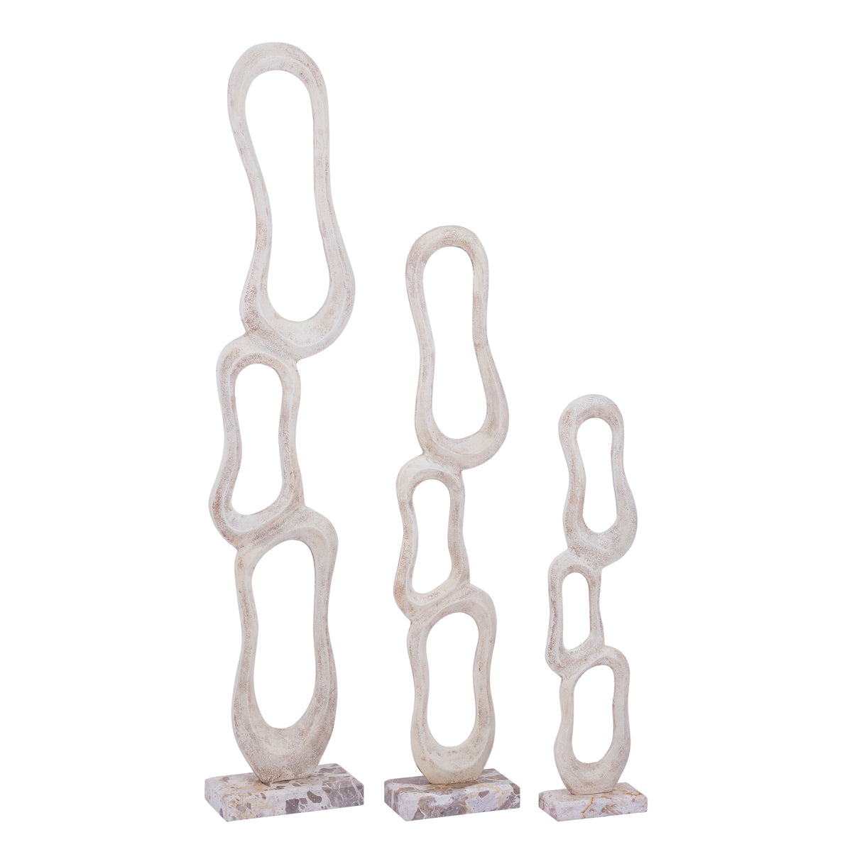 Beeld Camare Abstract Design Gegoten Aluminium Beige Small PTMD