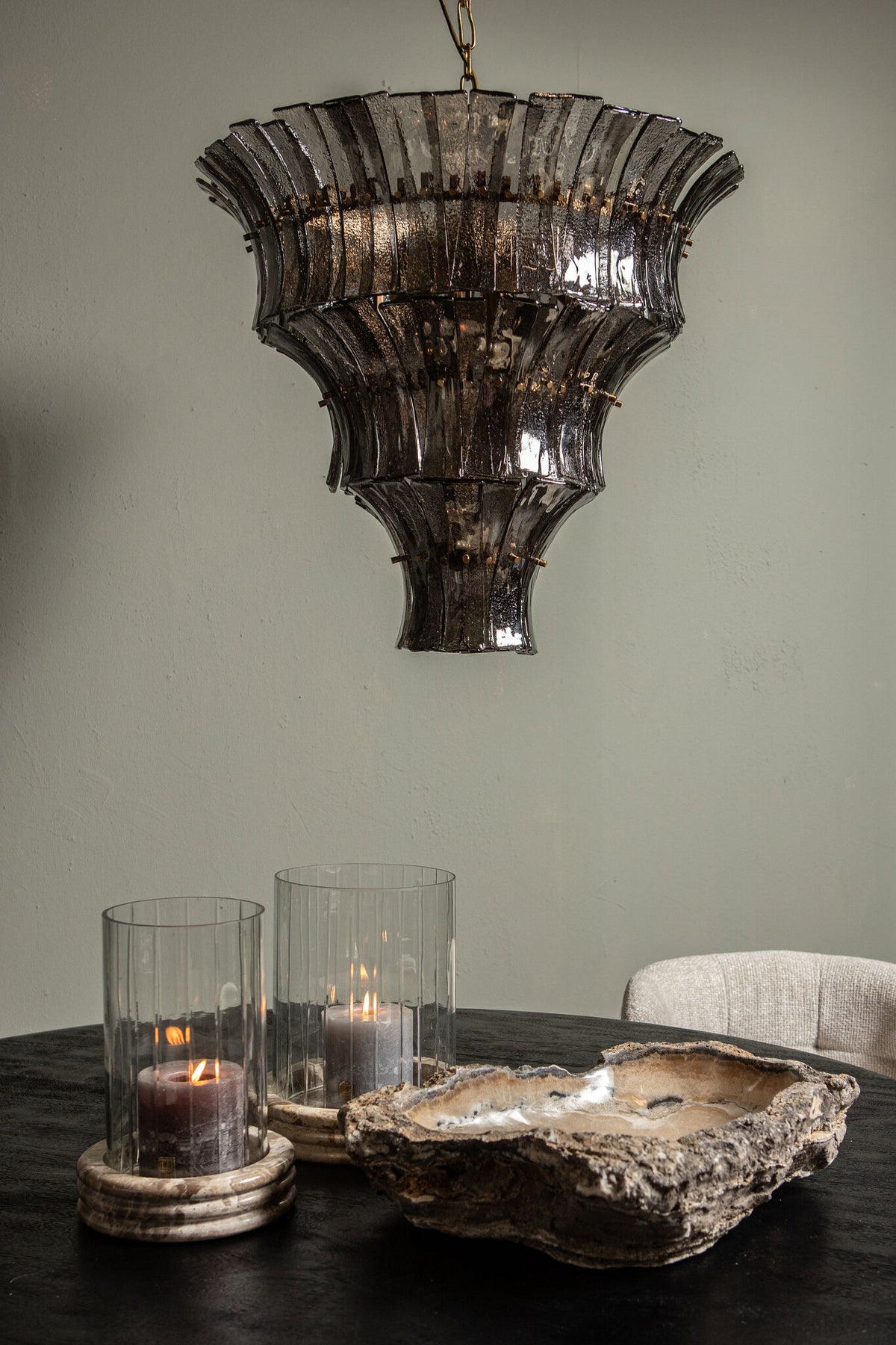 Jolee Clear Marble Stormlight Carved Glas Round L PTMD