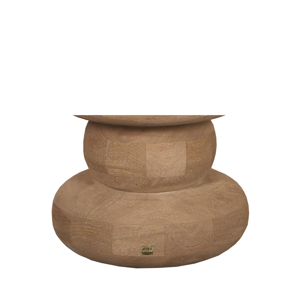 Ronde Sidetable Keven Geribbeld Mangohout Naturel PTMD