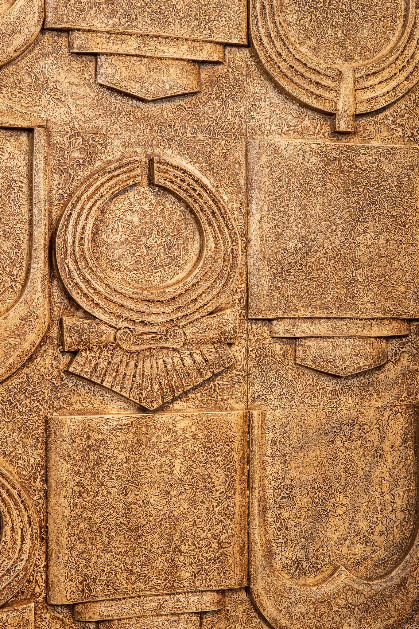 Saku Beige MDF Aancient Symbols Antique Wall Panel PTMD