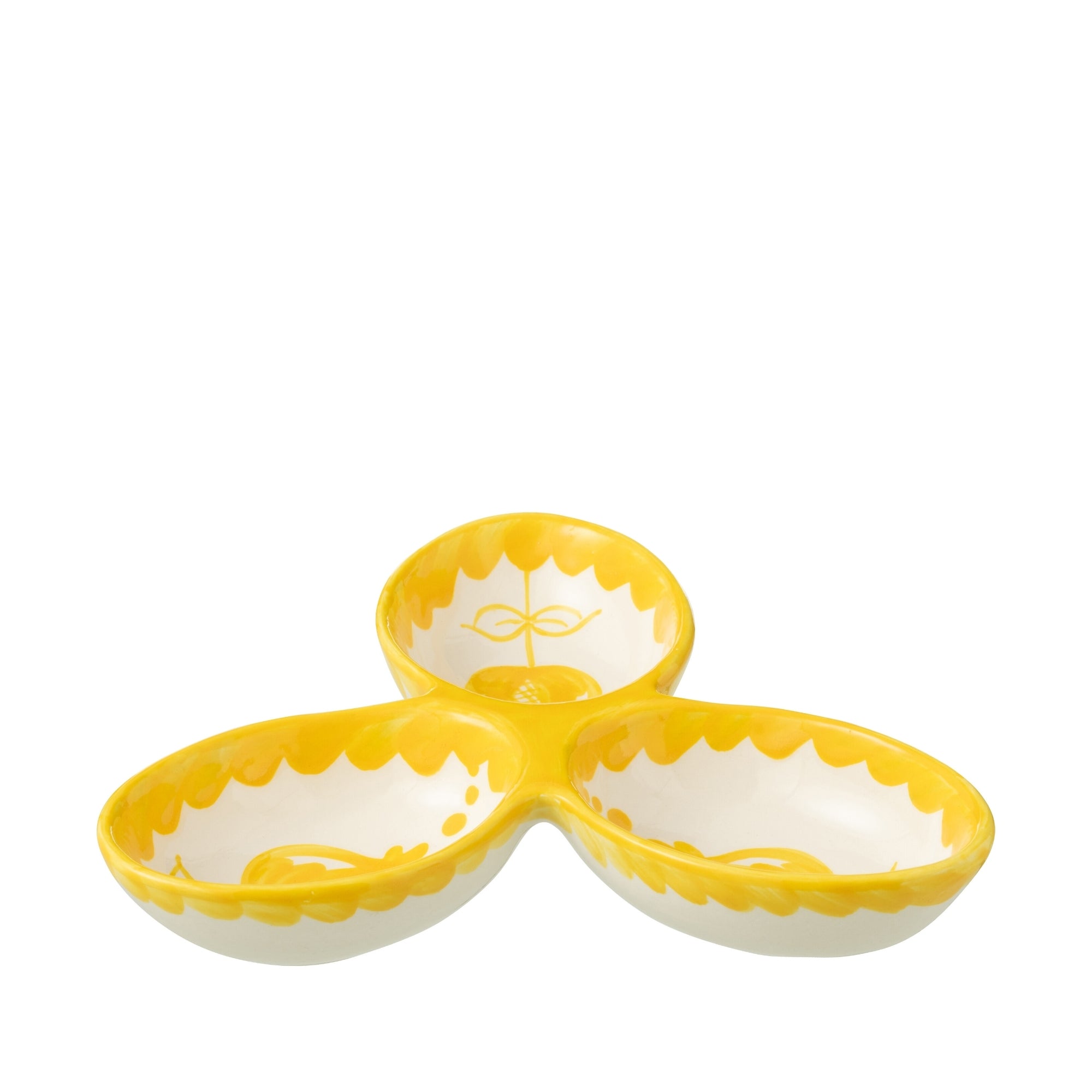 Apero Bakjes Granada Motief Geel/Wit Keramiek J-Line