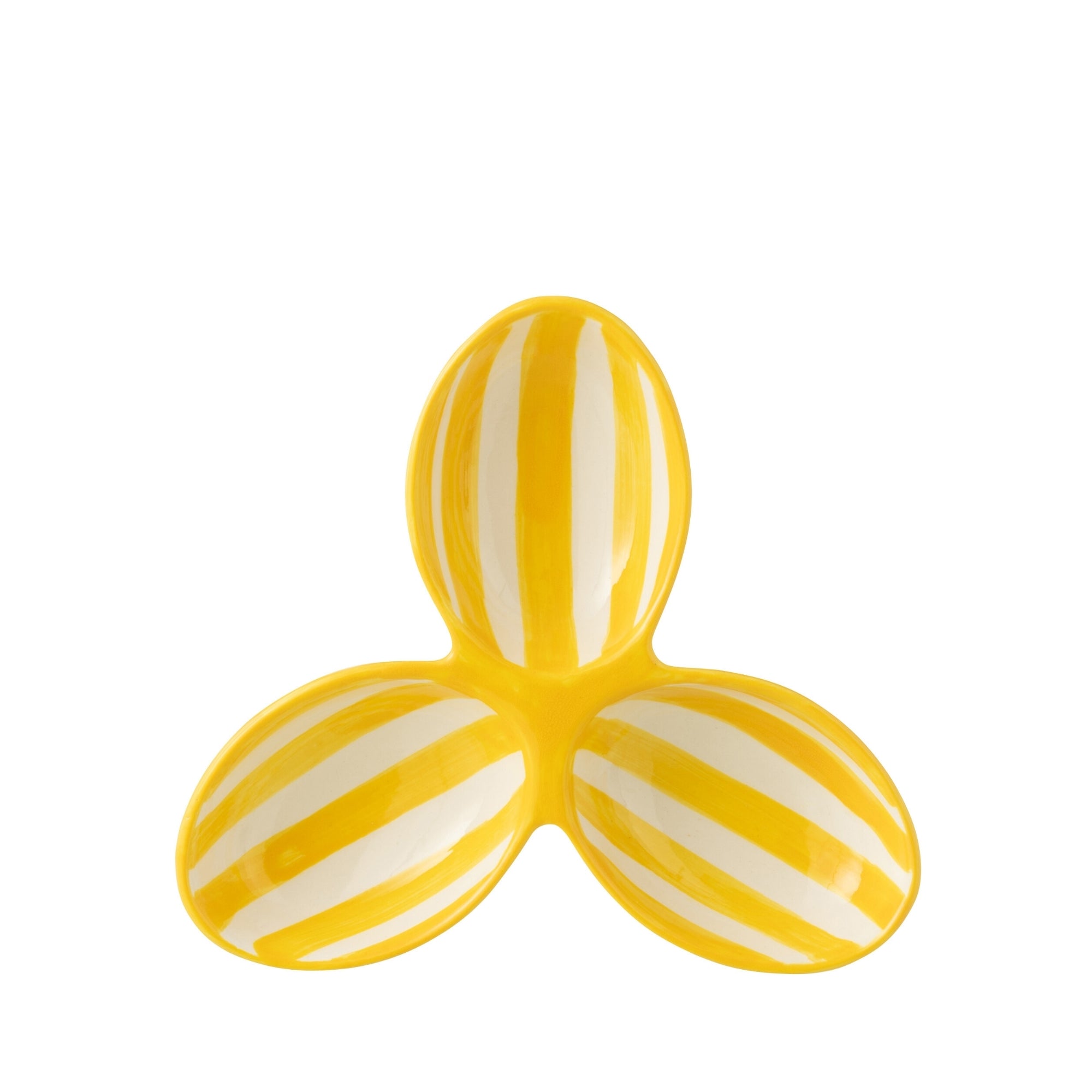 Apero Bakjes Granada Strepen Geel/Wit Keramiek J-Line