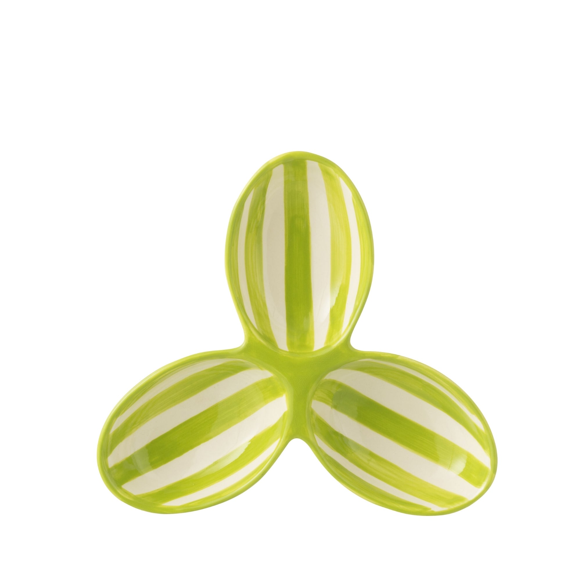 Apero Bakjes Granada Strepen Groen/Wit Keramiek J-Line