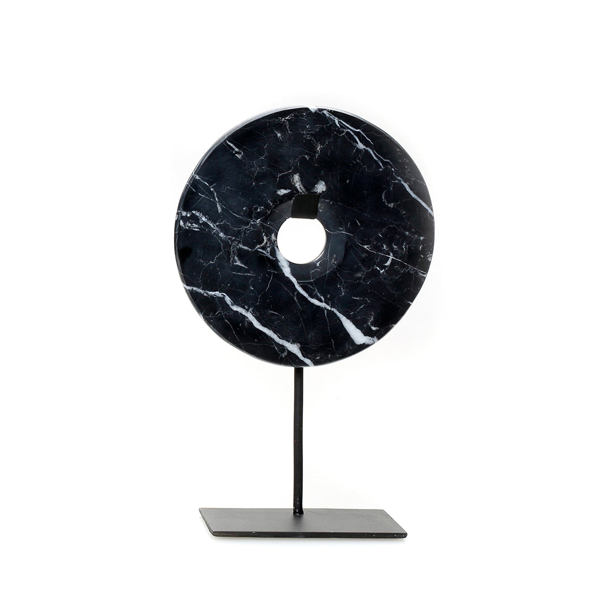 De Marmeren Disc Op Stand Zwart Medium Bazar Bizar