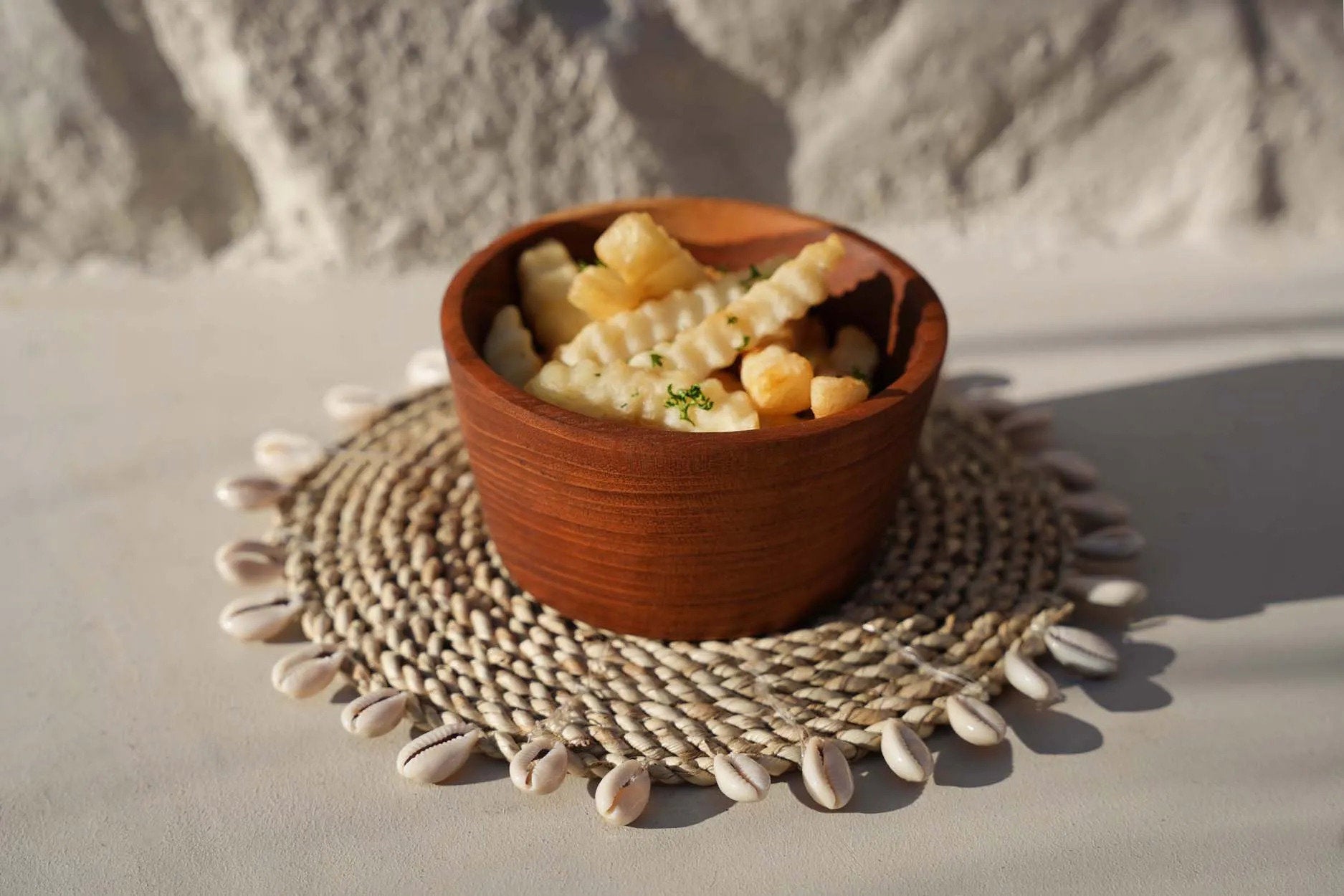 De Raffia Schelp Pannenonderzetter