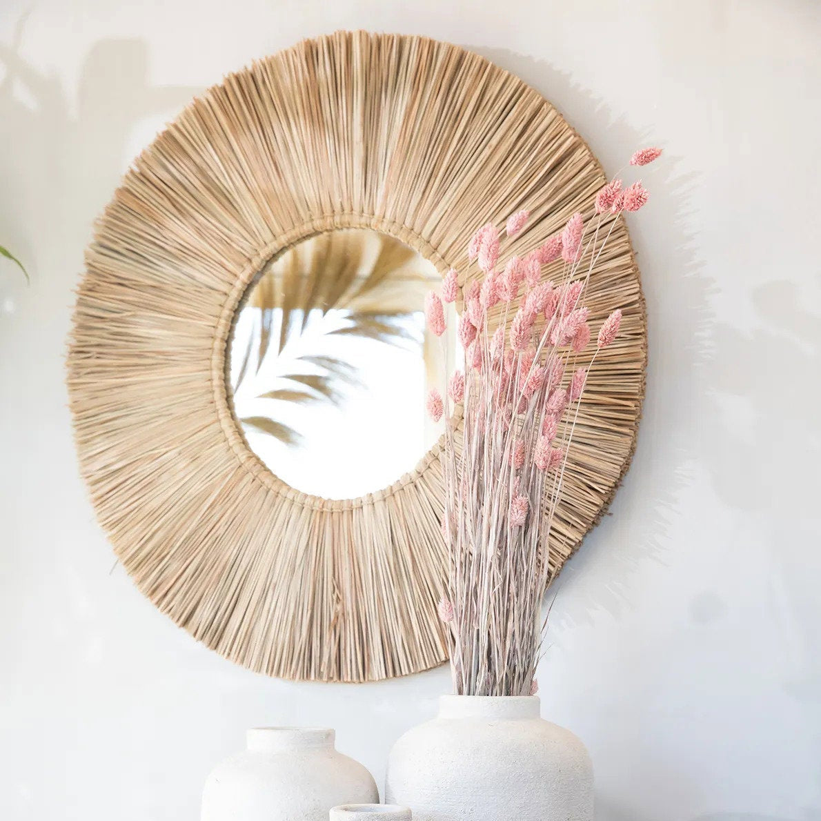 De Alang Alang Spiegel - Naturel - L 50x50cm