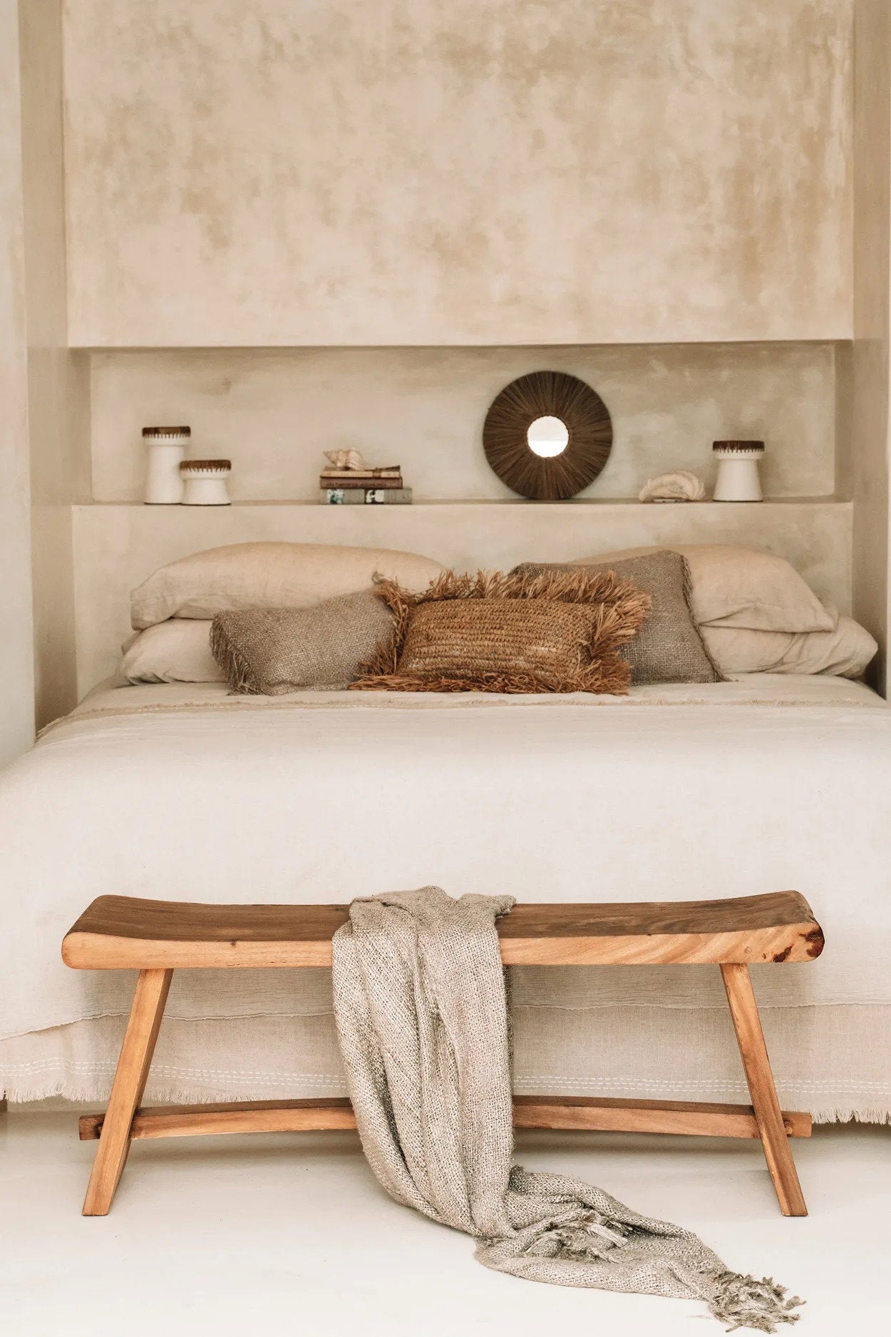 De Alang Alang Spiegel - Naturel - S 35x35cm