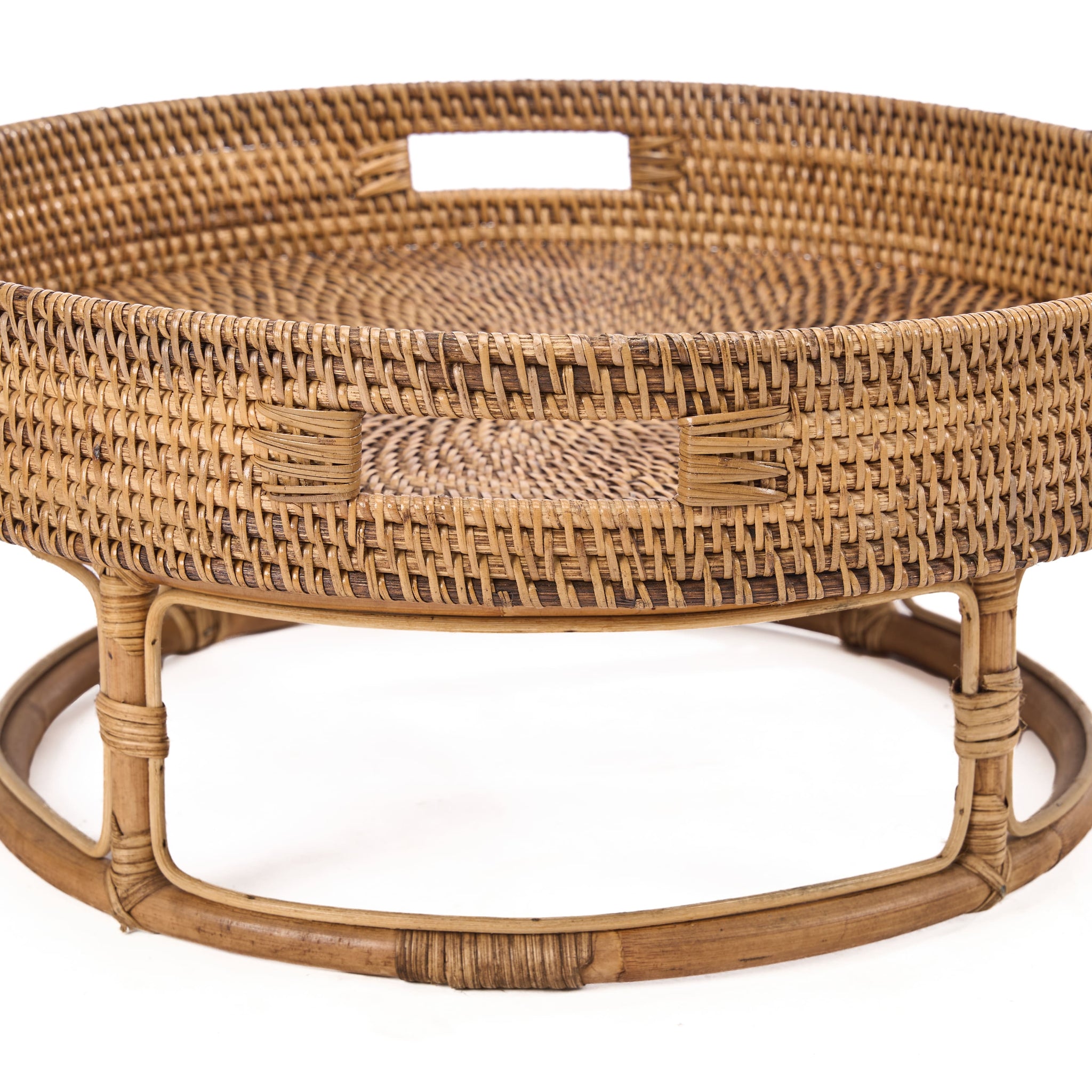 De Rattan Rise Tray Natuurlijk Bruin Bazar Bizar