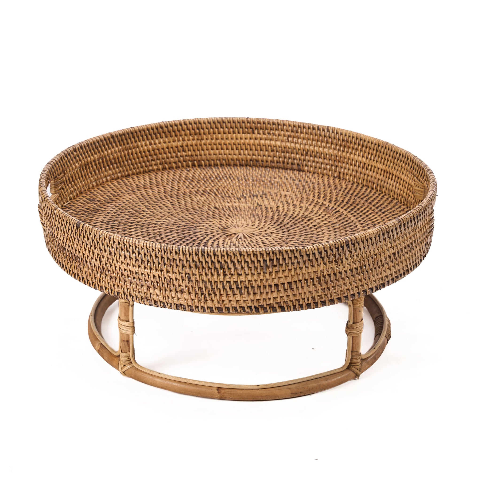 De Rattan Rise Tray Natuurlijk Bruin Bazar Bizar