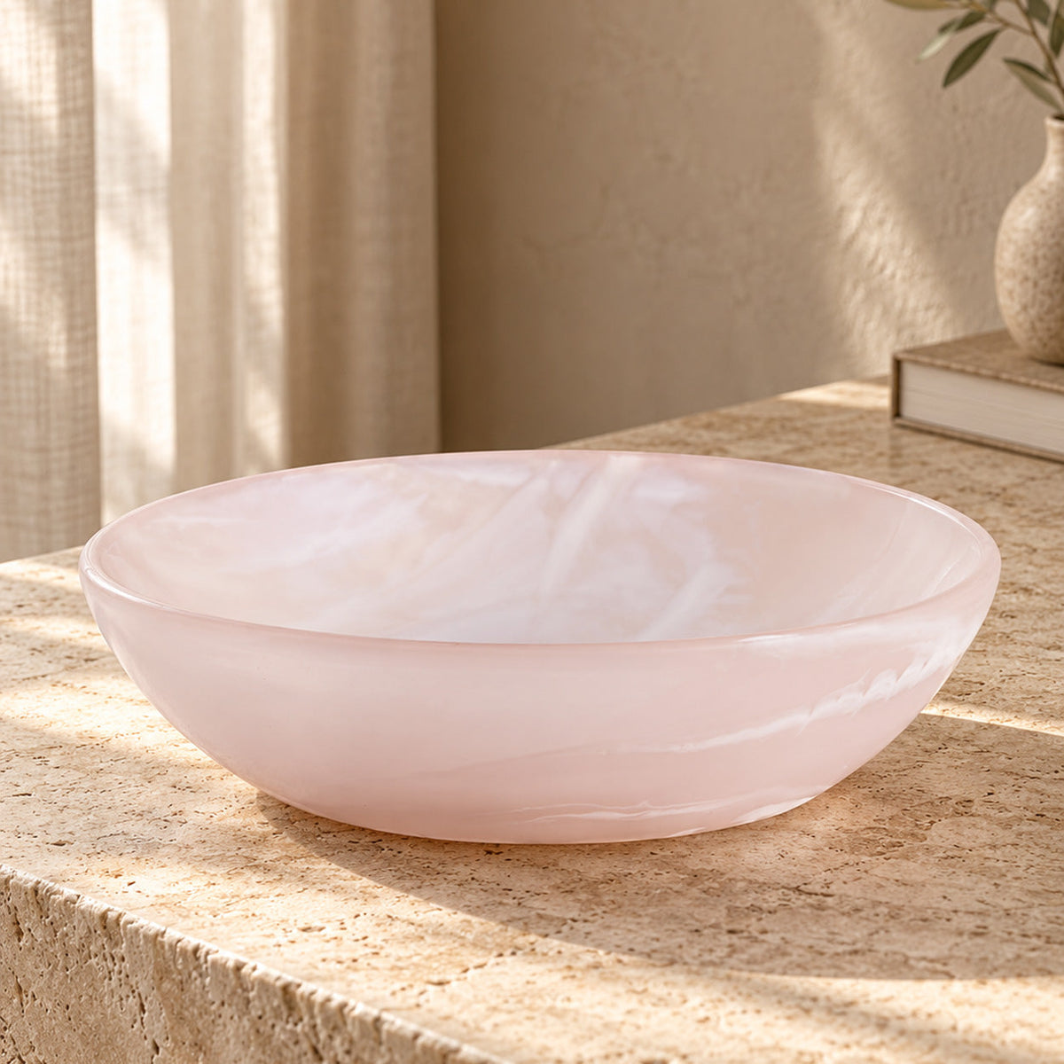 Die Resin Organic Schale Rosa Weiß Medium Bazar Bizar