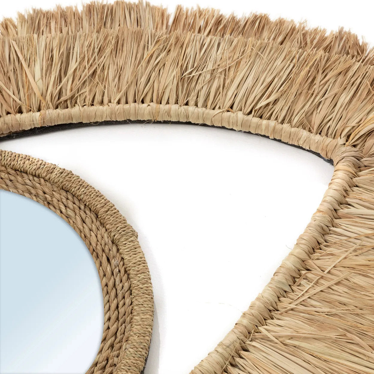De Raffia Eye Spiegel - Naturel - M 70x40cm