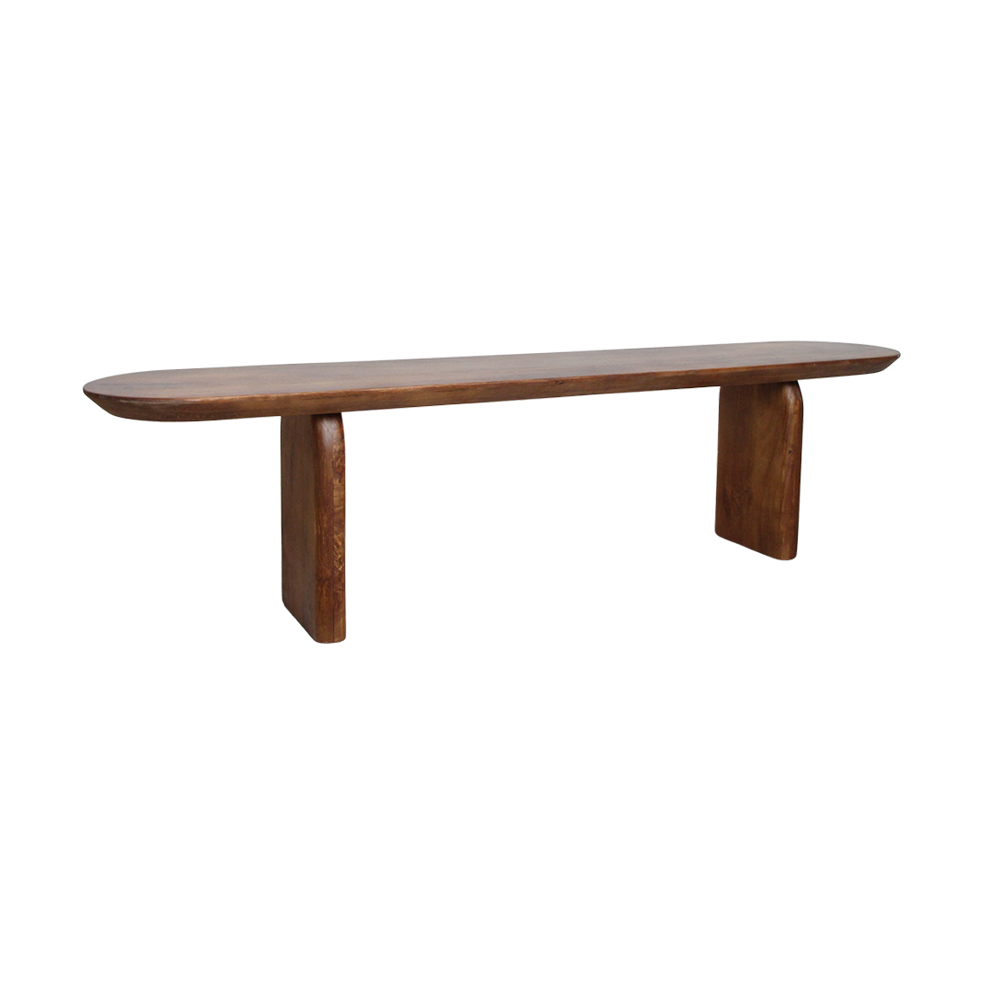 Esszimmerbank Bullnose Braunes Mangoholz 180cm Raw Materials