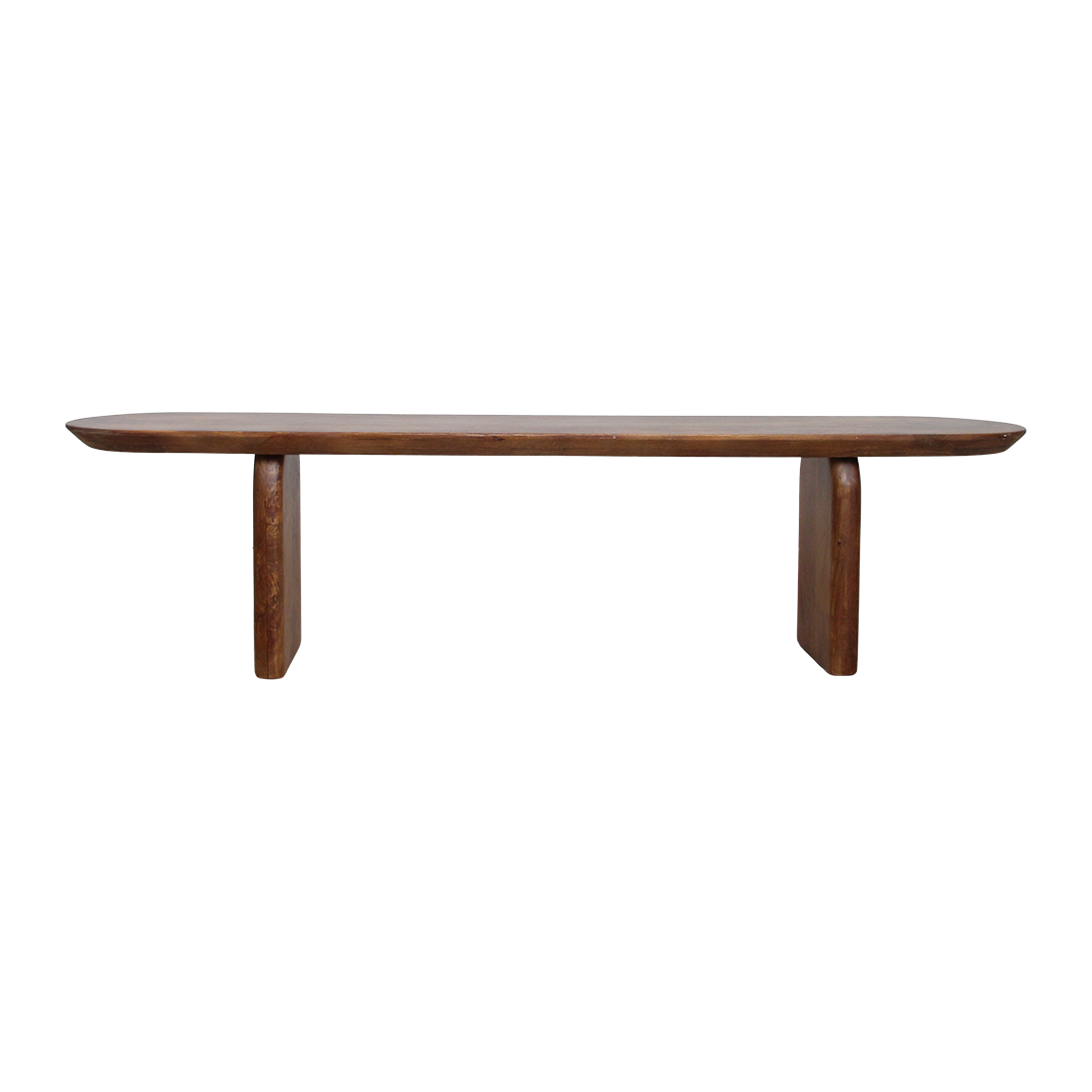 Esszimmerbank Bullnose Braunes Mangoholz 180cm Raw Materials