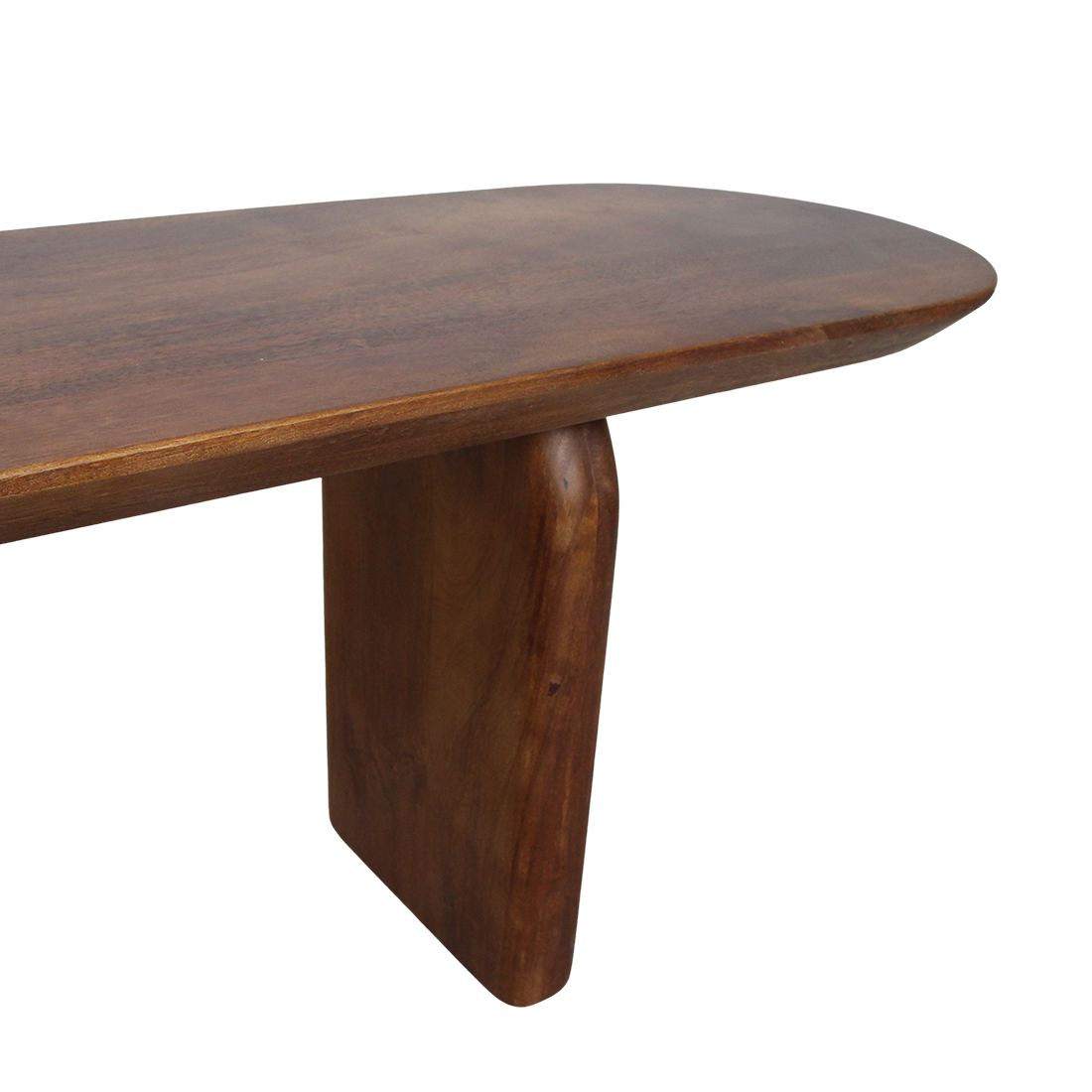 Esszimmerbank Bullnose Braunes Mangoholz 180cm Raw Materials