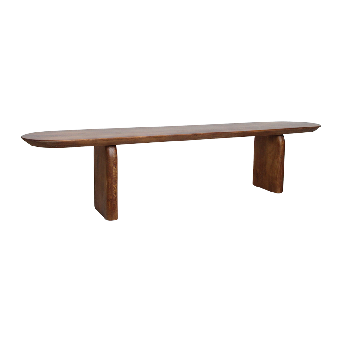 Esszimmerbank Bullnose Braunes Mangoholz 200cm Raw Materials