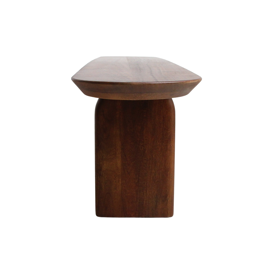Esszimmerbank Bullnose Braunes Mangoholz 240cm Raw Materials