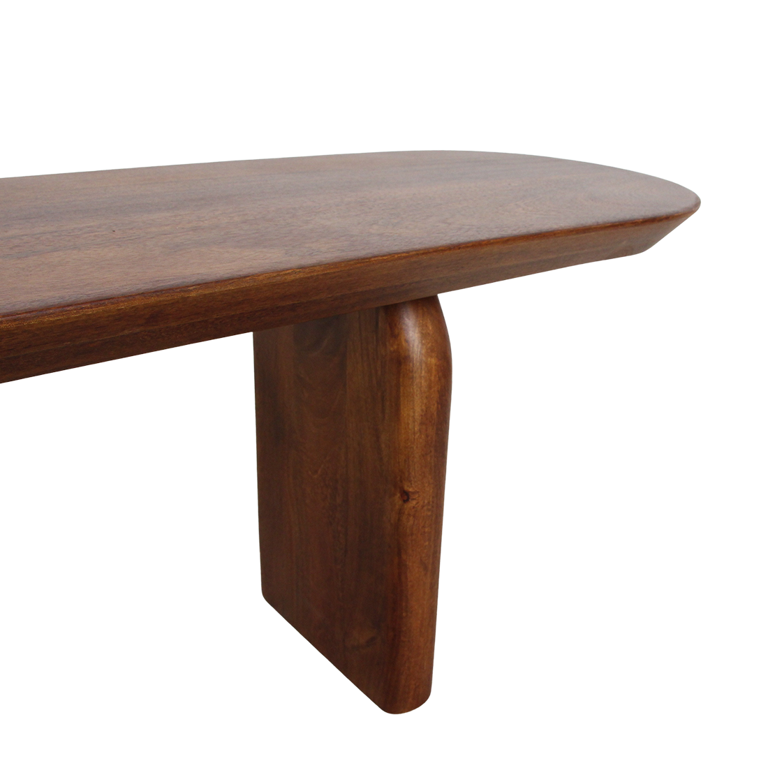 Esszimmerbank Bullnose Braunes Mangoholz 240cm Raw Materials