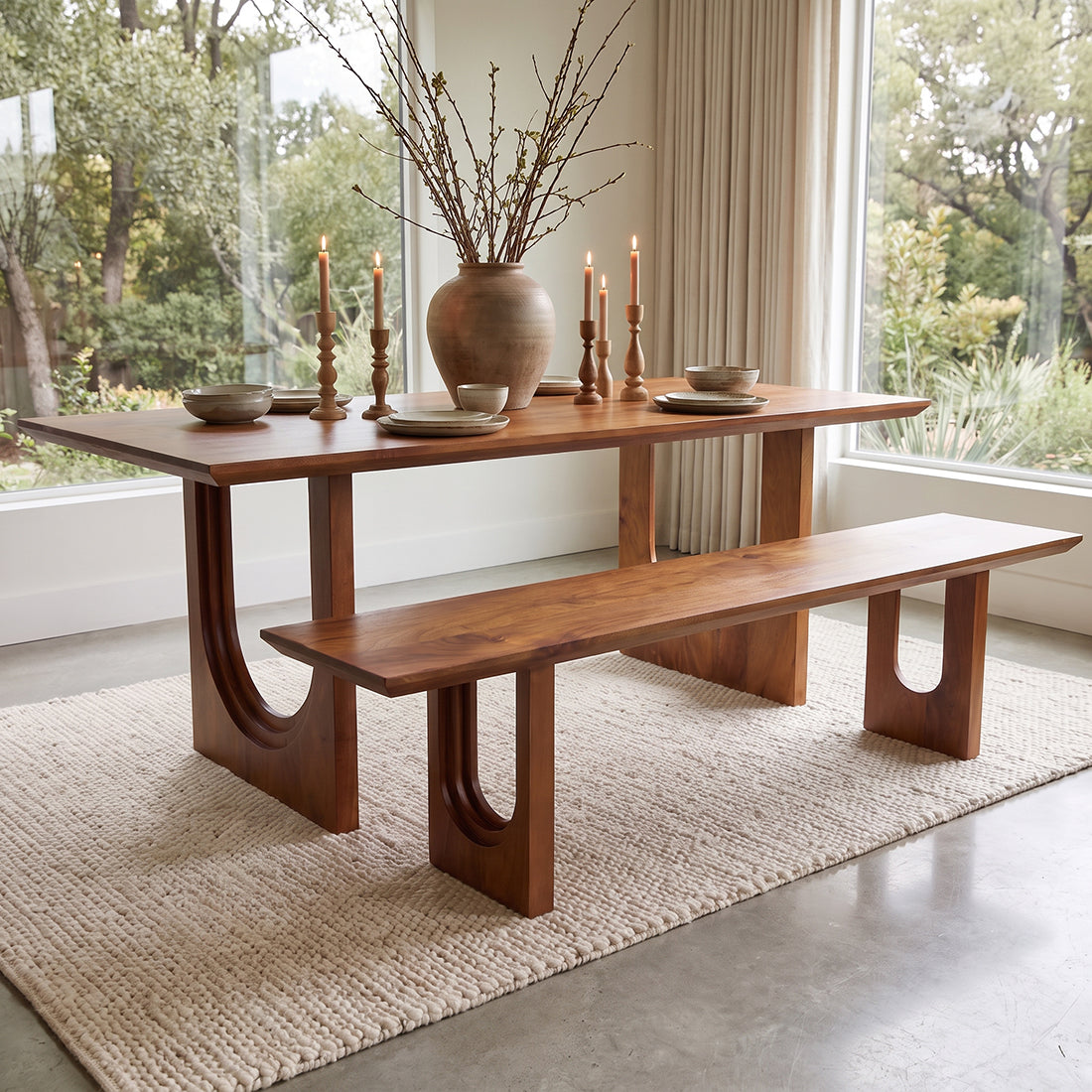 Bullnose Eetkamerbank Chamfered 180cm Raw Materials