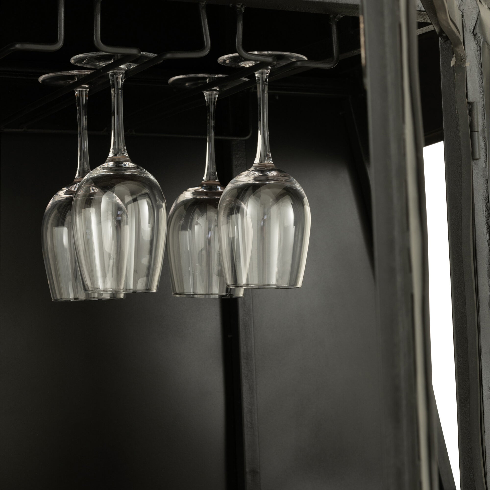 Barmeubel Kabelwagen Ijzer/Mangohout Zwart/Wit J-Line