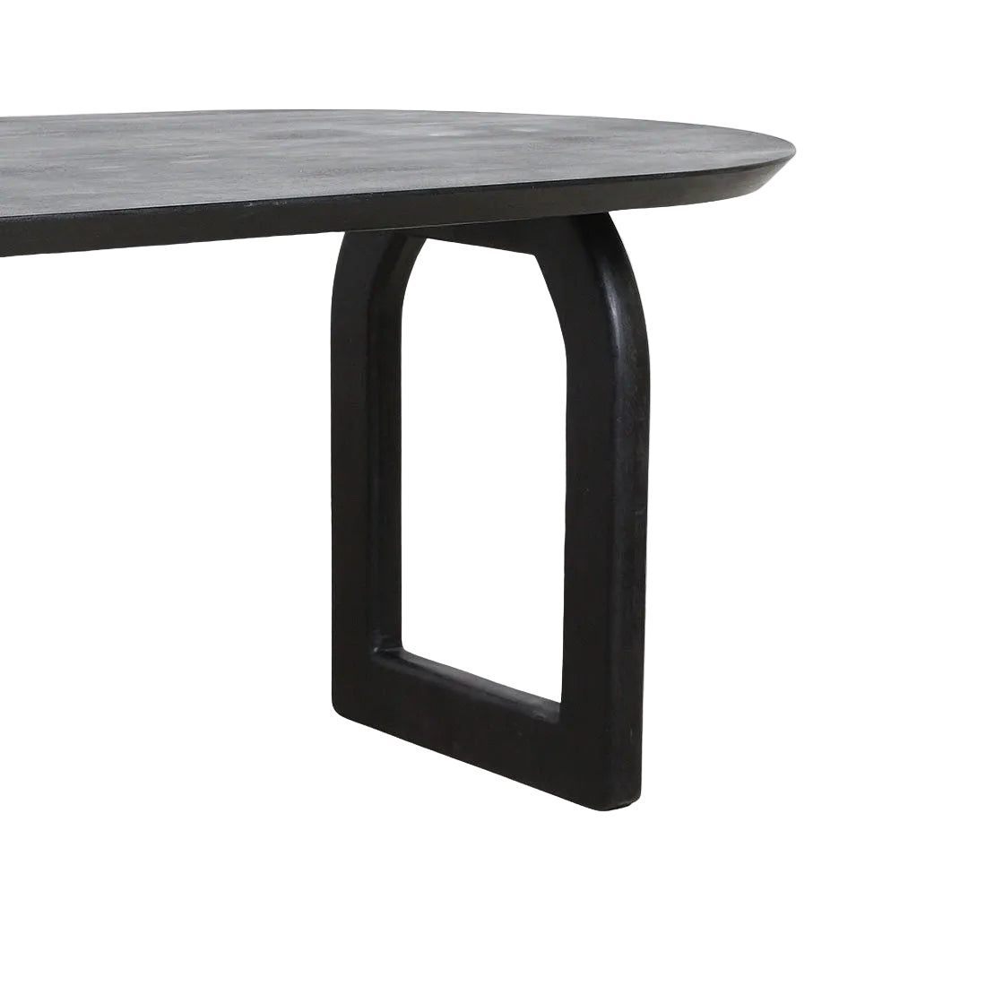 Bullnose Eettafel Open Zwart 180cm Raw Materials