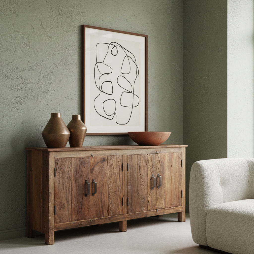 Farmwood Highboard mit 4 Türen Raw Materials