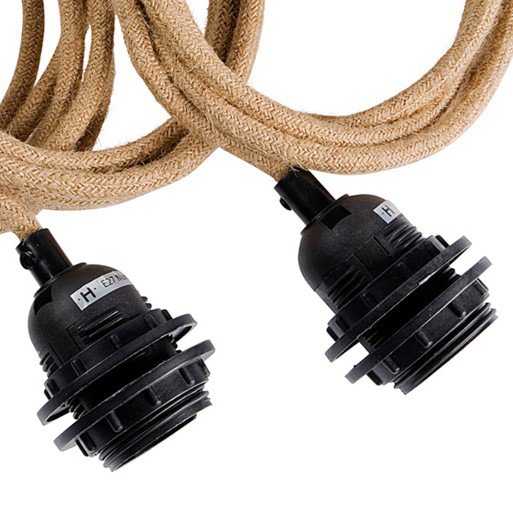 Plafondarmatuur met 3 fittings Naturel Zwart