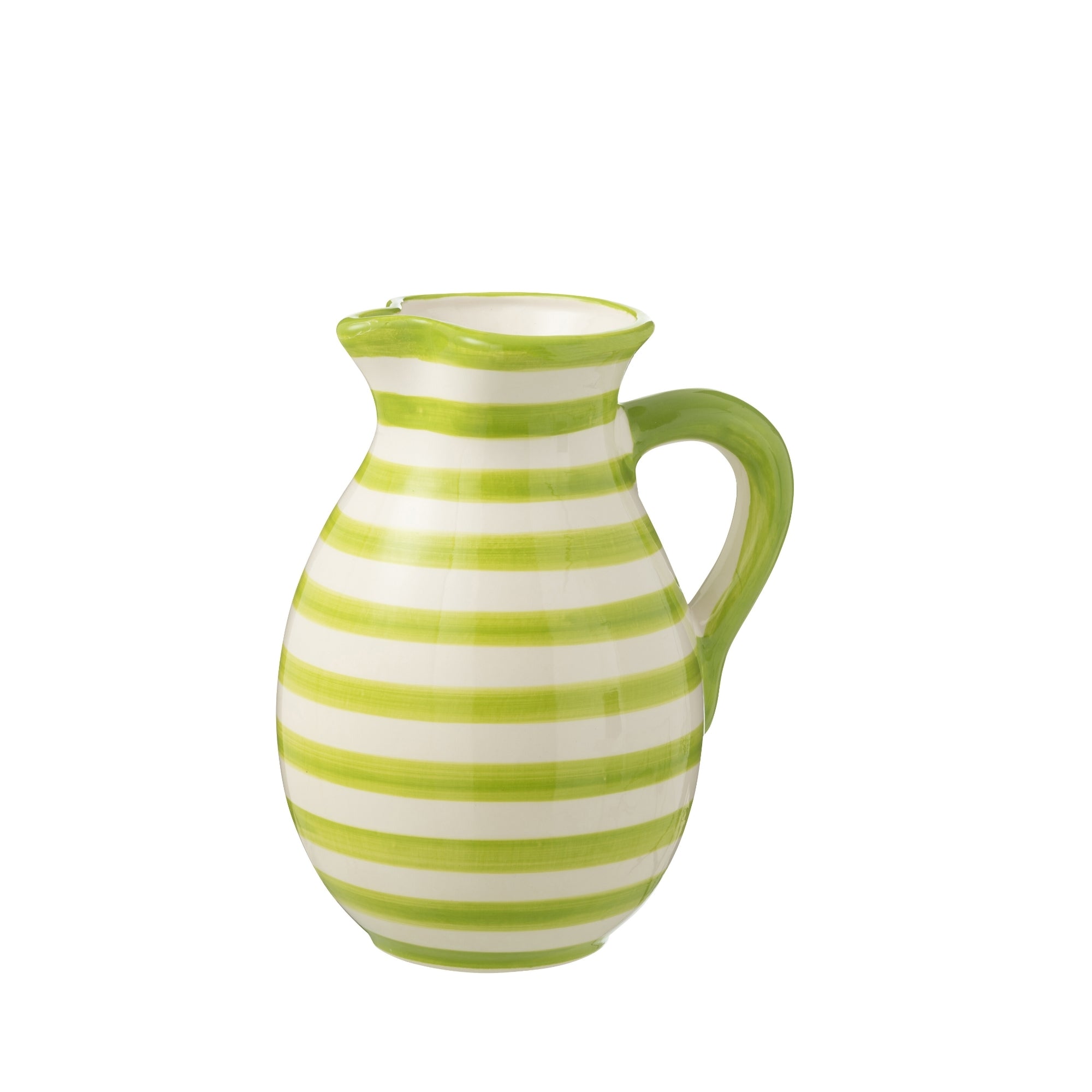 Grote Kan Granada Strepen Groen/Wit Keramiek J-Line