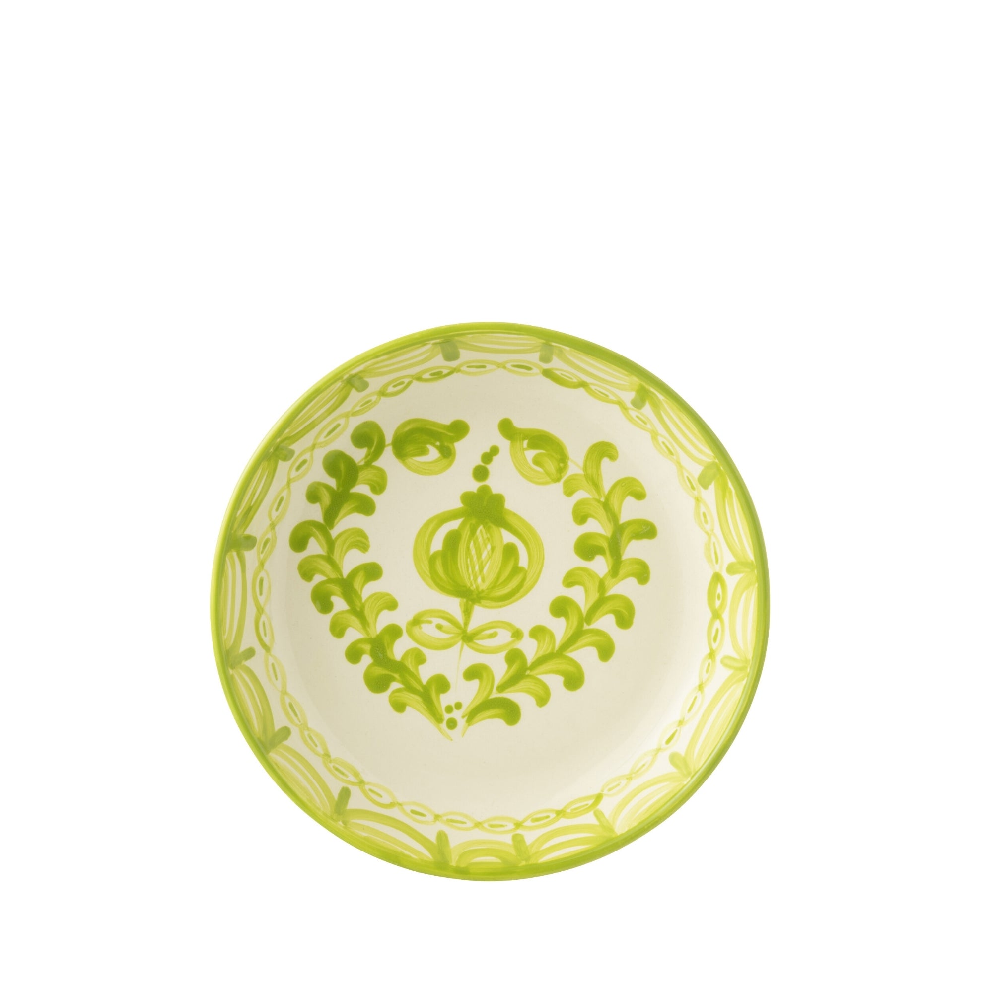 Grote Lage Kom Granada Motief Groen/Wit Keramiek J-Line