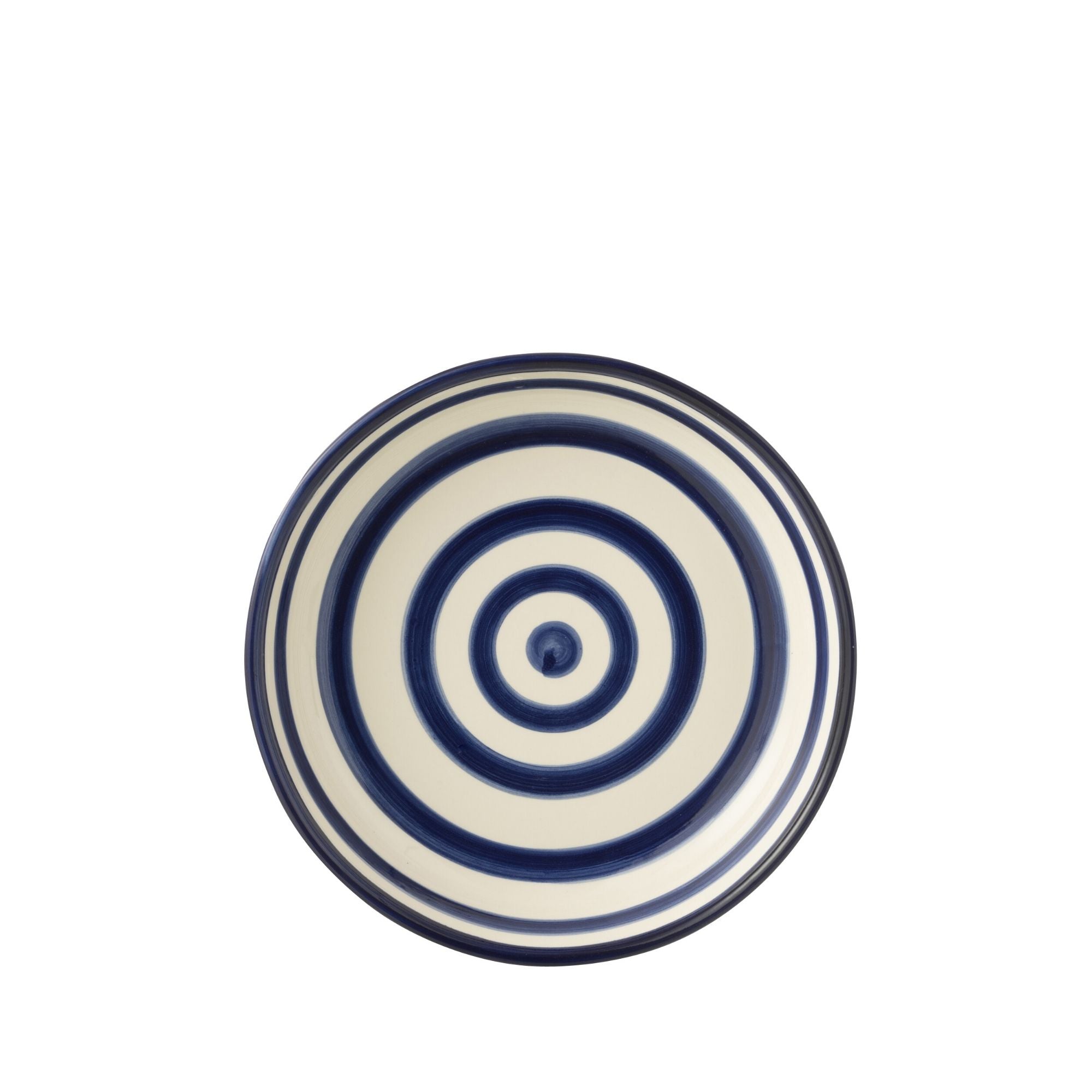 Grote Lage Kom Granada Strepen Cobalt Blauw/Wit Keramiek J-Line